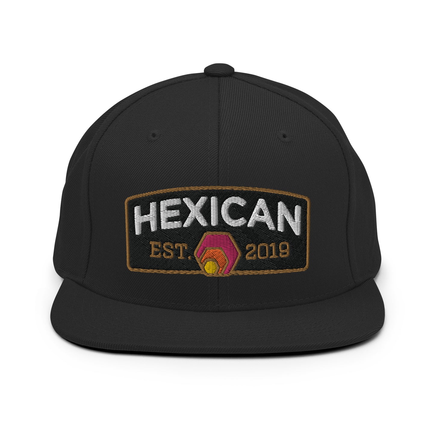 Hexican Est. 2019 Baseball Cap Embroidered Hex Crypto Patch Unisex Flat Peak FlexFit Classic Snapback Hat