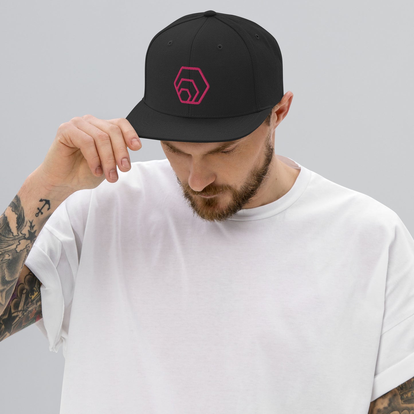 Hex Wireframe Embroidered Snapback Baseball Cap Hexican Crypto Merch FlexFit Flat Peak Hat ( DM if you'd prefer another colour )