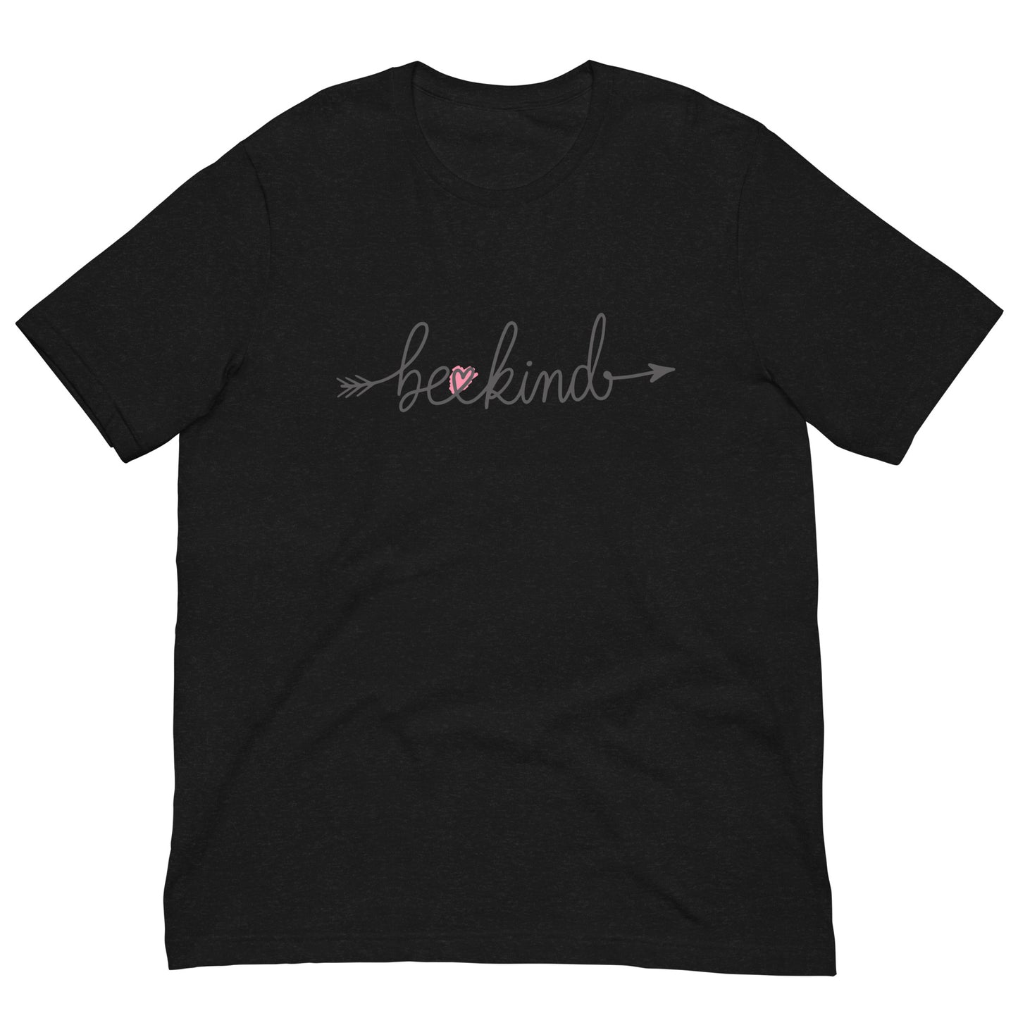 Be Kind Pink Heart Tee Graphic Shirt Bella + Canvas Unisex Short Sleeve T-Shirt