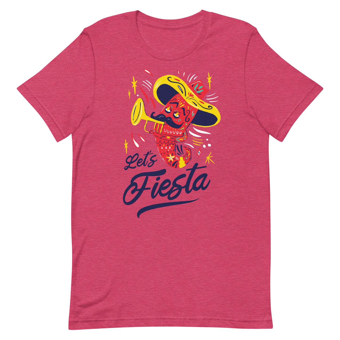 Let's Fiesta Cinco De Mayo Tshirt Graphic Tee Shirt Bella + Canvas Unisex Short Sleeve T-Shirt