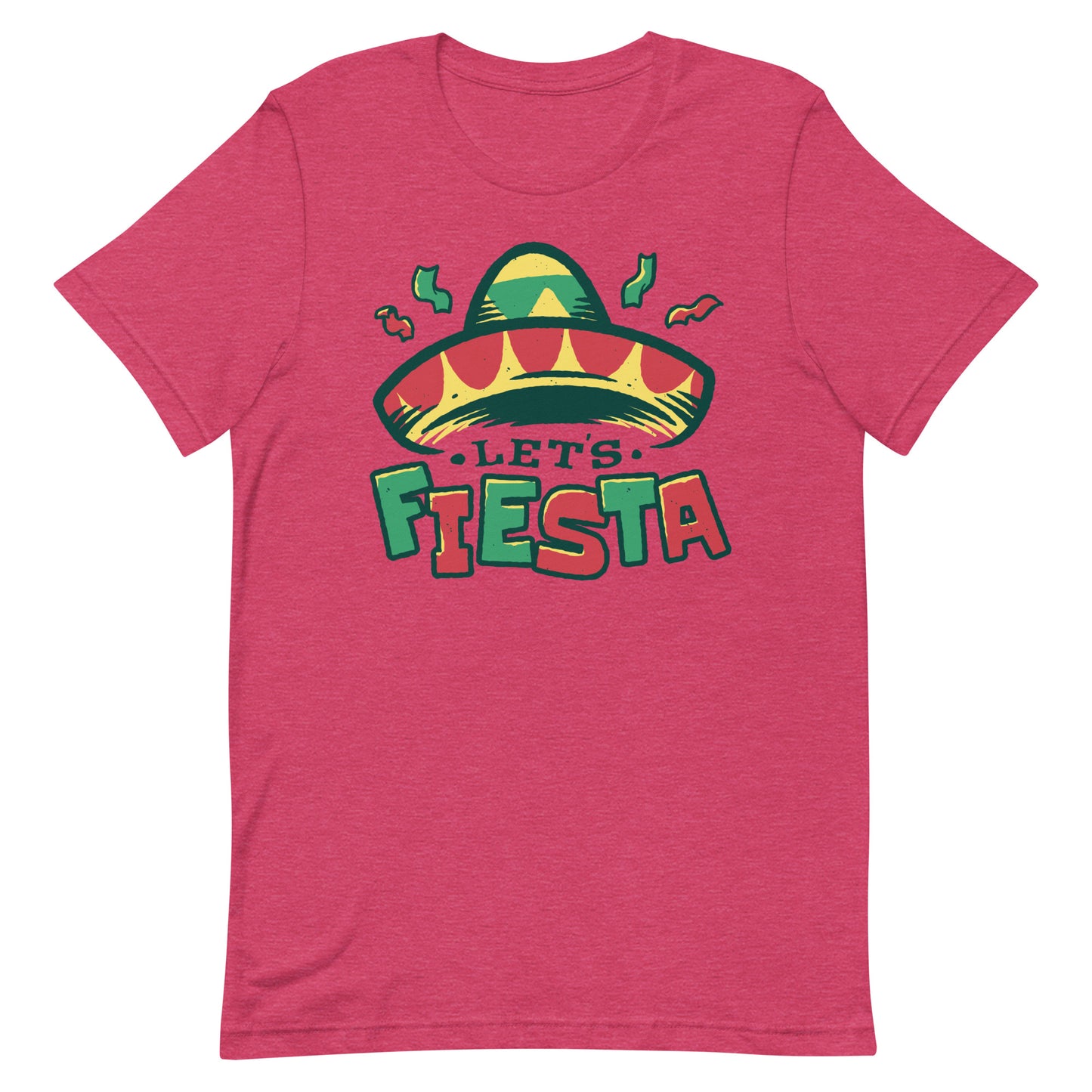 Let's Fiesta Tshirt Cinco De Mayo Graphic Tee Shirt Bella + Canvas Unisex Short Sleeve T-Shirt
