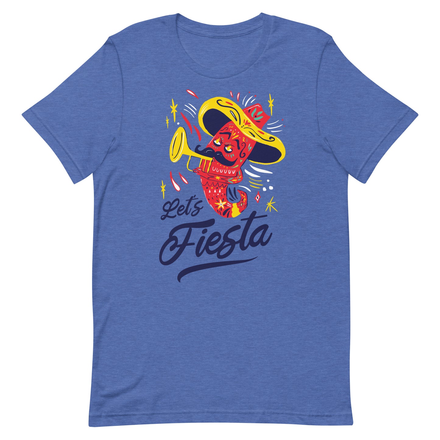 Let's Fiesta Cinco De Mayo Tshirt Graphic Tee Shirt Bella + Canvas Unisex Short Sleeve T-Shirt