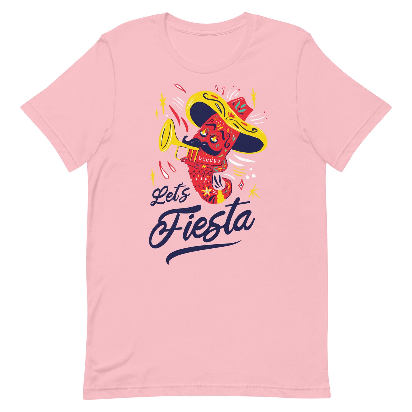 Let's Fiesta Cinco De Mayo Tshirt Graphic Tee Shirt Bella + Canvas Unisex Short Sleeve T-Shirt
