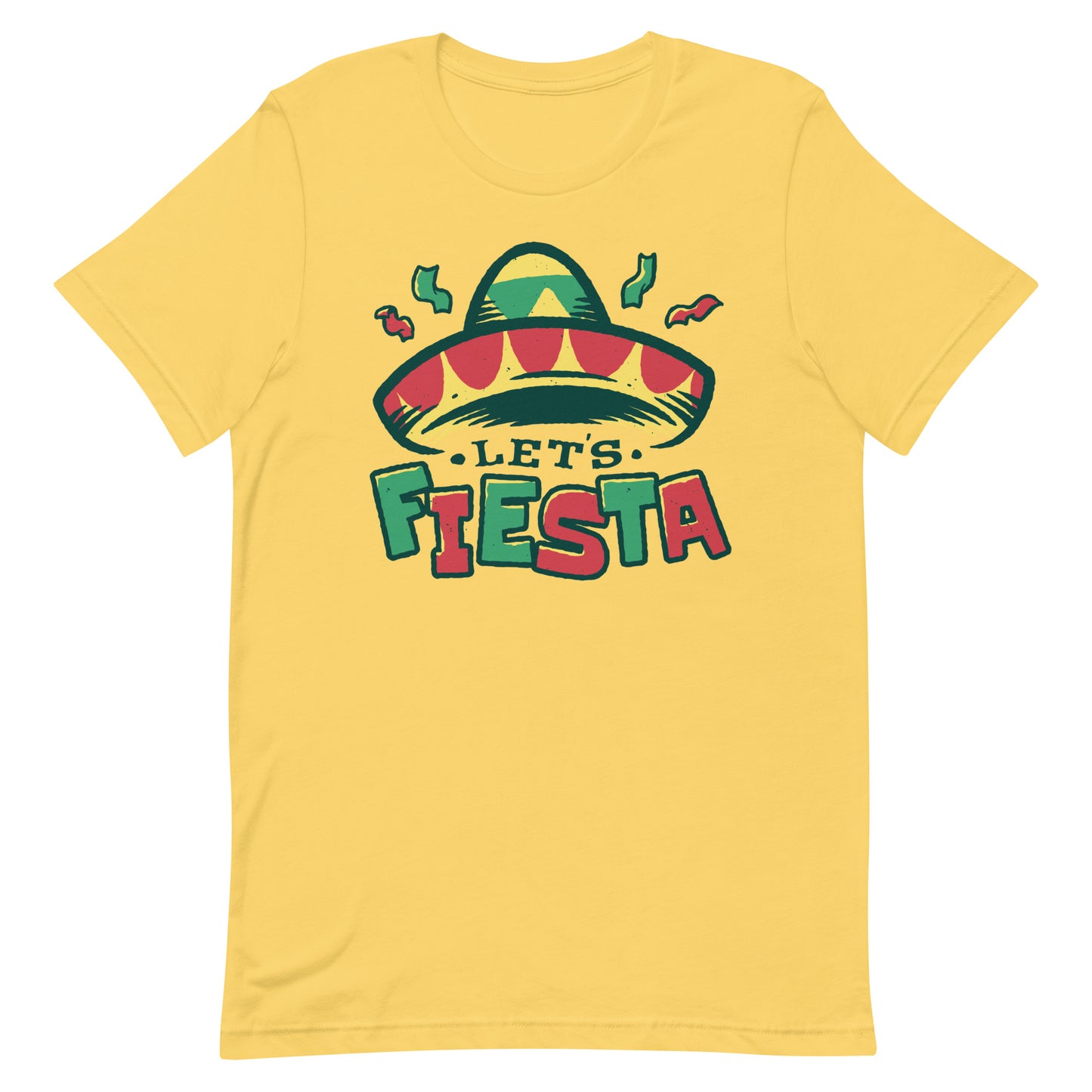Let's Fiesta Tshirt Cinco De Mayo Graphic Tee Shirt Bella + Canvas Unisex Short Sleeve T-Shirt