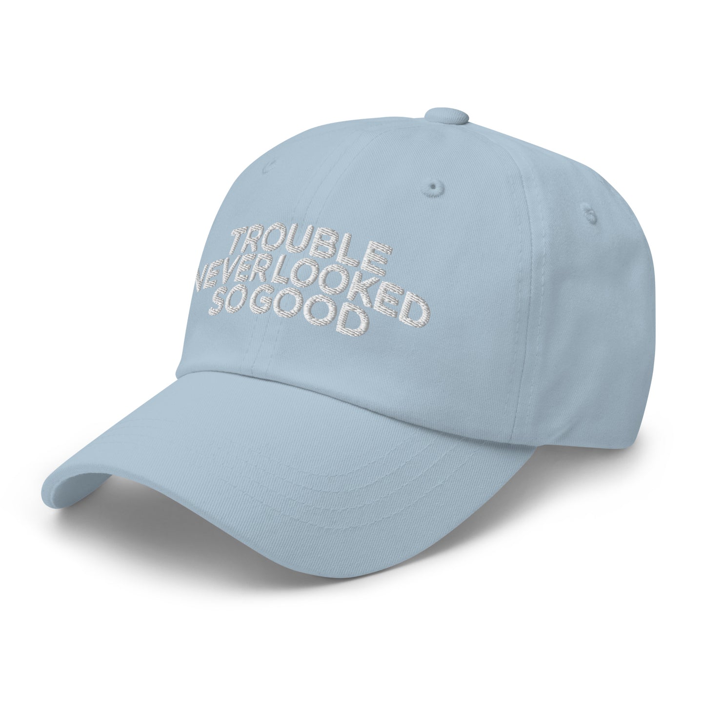 Trouble Never Looked So Good Baseball Cap FlexFit Curved Peak Dad Hat