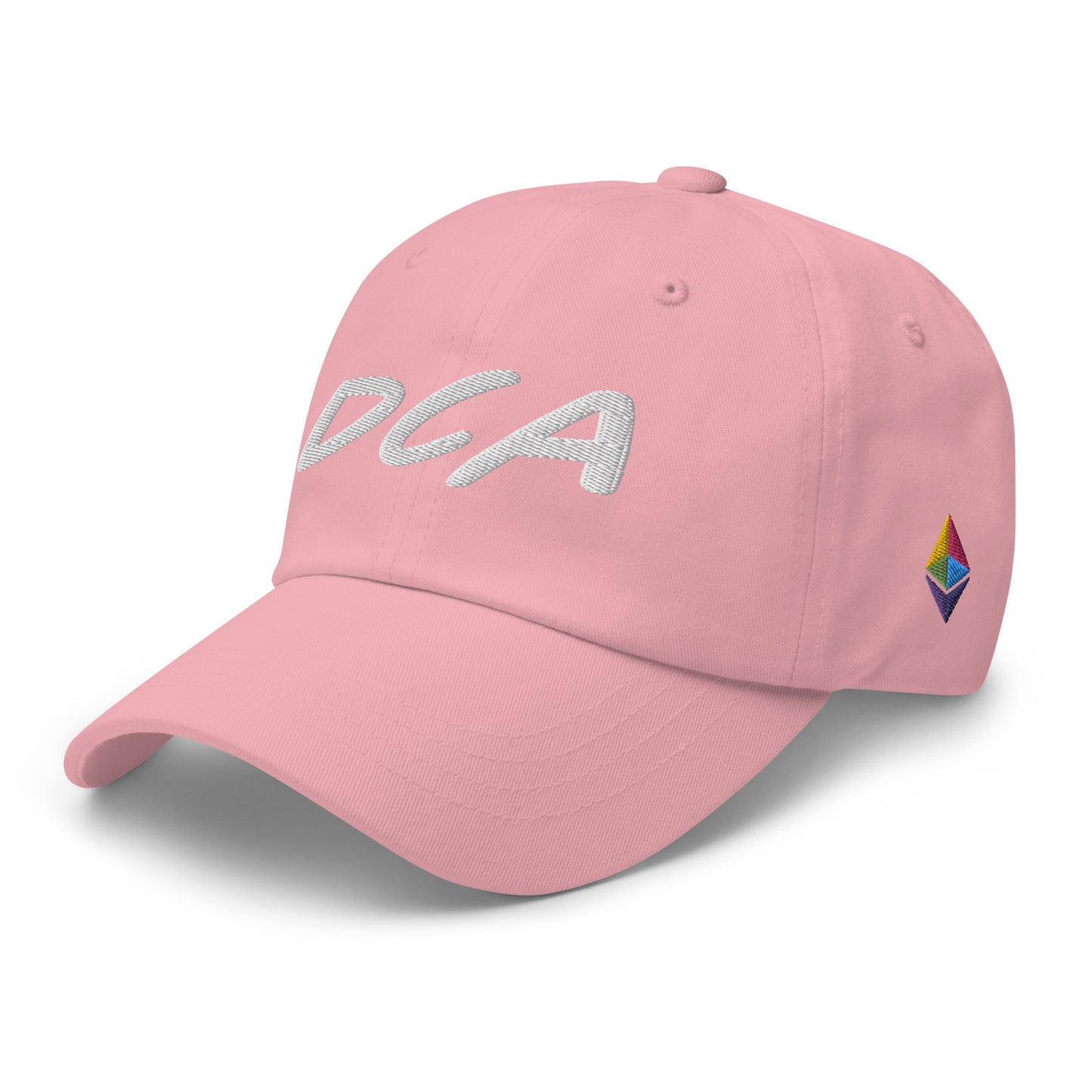 DCA Ethereum Dollar-cost Averaging ETH Embroidered Crypto Baseball Cap FlexFit Dad Hat Curved Peak