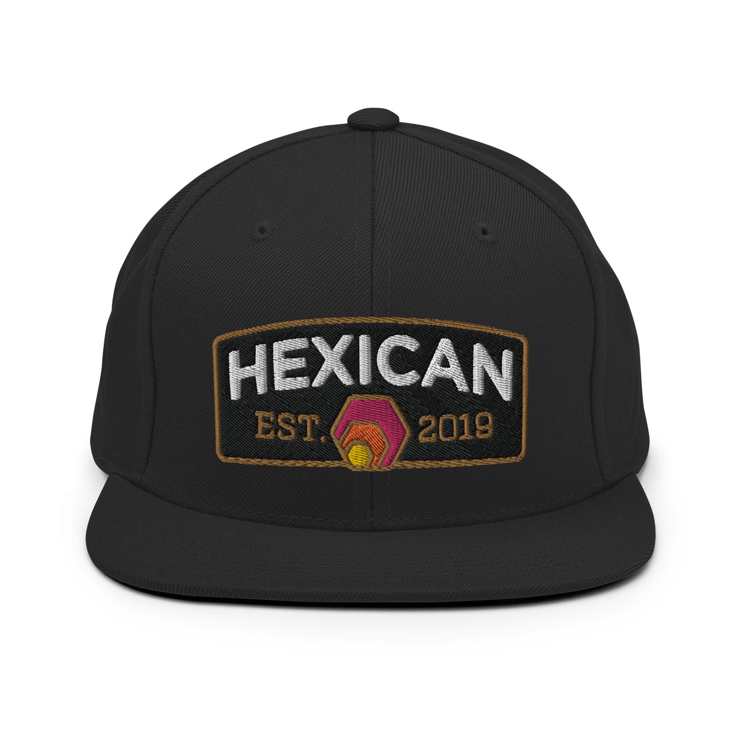 Hexican Est. 2019 Baseball Cap Embroidered Hex Crypto Patch Unisex Flat Peak FlexFit Classic Snapback Hat