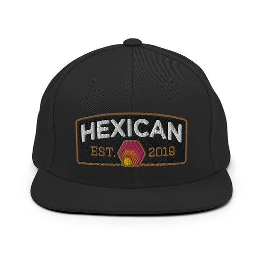 Hexican Est. 2019 Baseball Cap Embroidered Hex Crypto Patch Unisex Flat Peak FlexFit Classic Snapback Hat