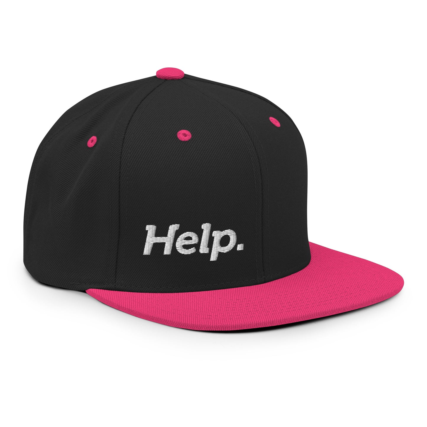 Help Embroidered FlexFit Snapback Baseball Cap Flat Peak Hat