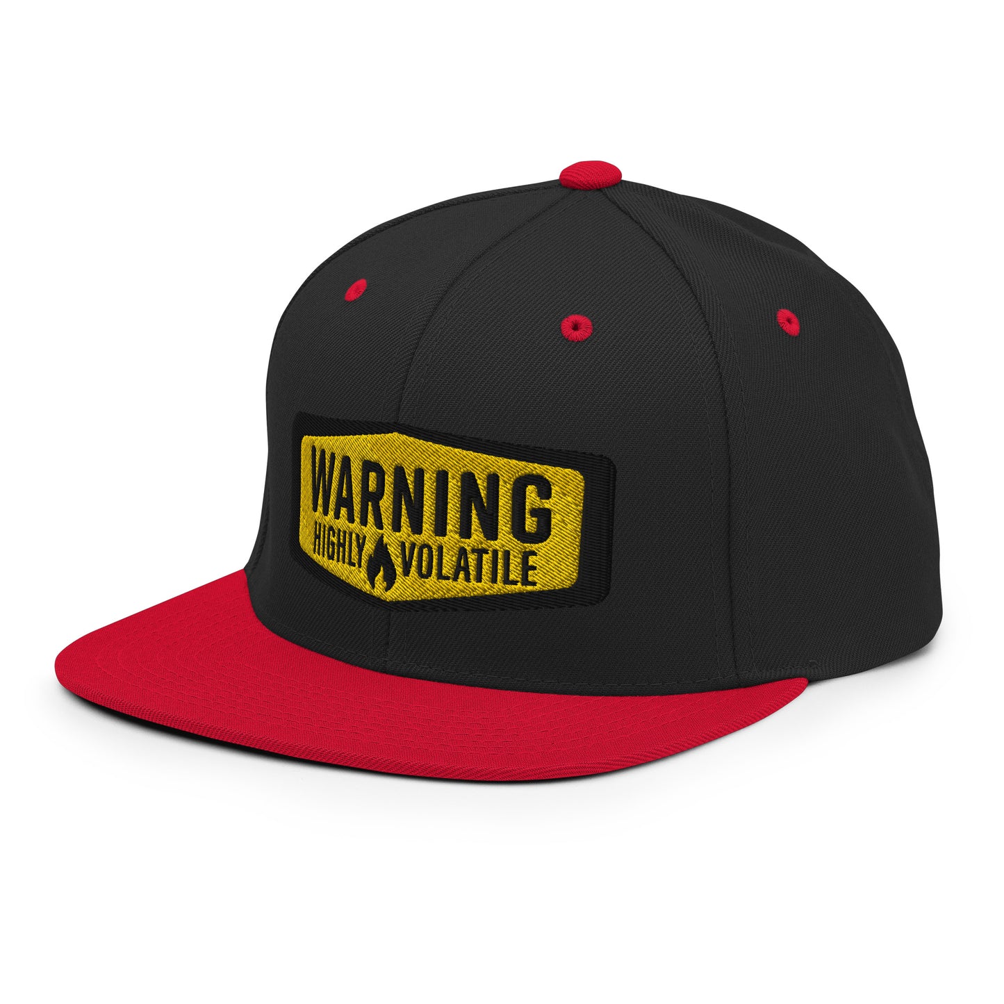 Warning Highly Volatile Embroidered Baseball Cap FlexFit Classic Snapback Flat Peak Hat