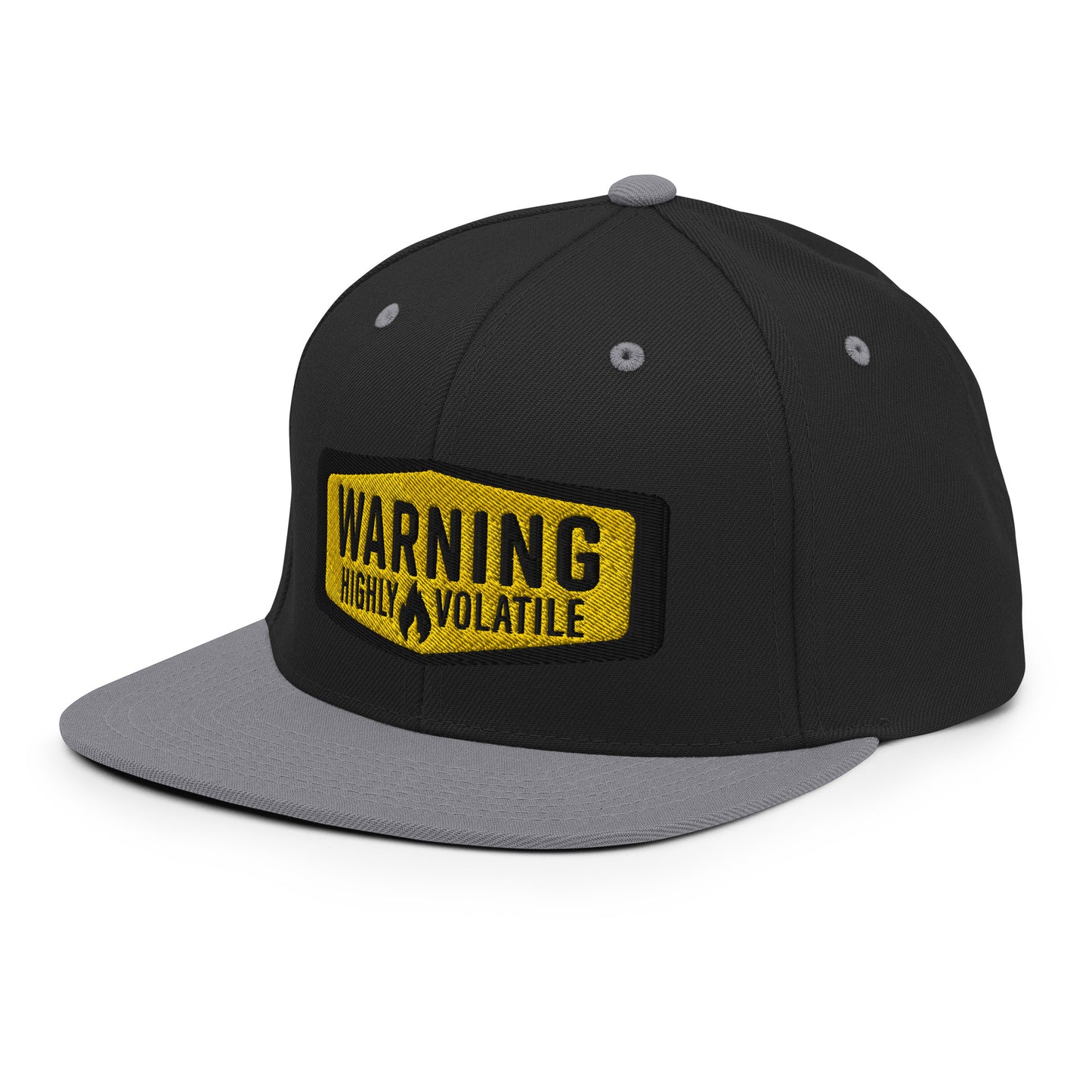 Warning Highly Volatile Embroidered Baseball Cap FlexFit Classic Snapback Flat Peak Hat