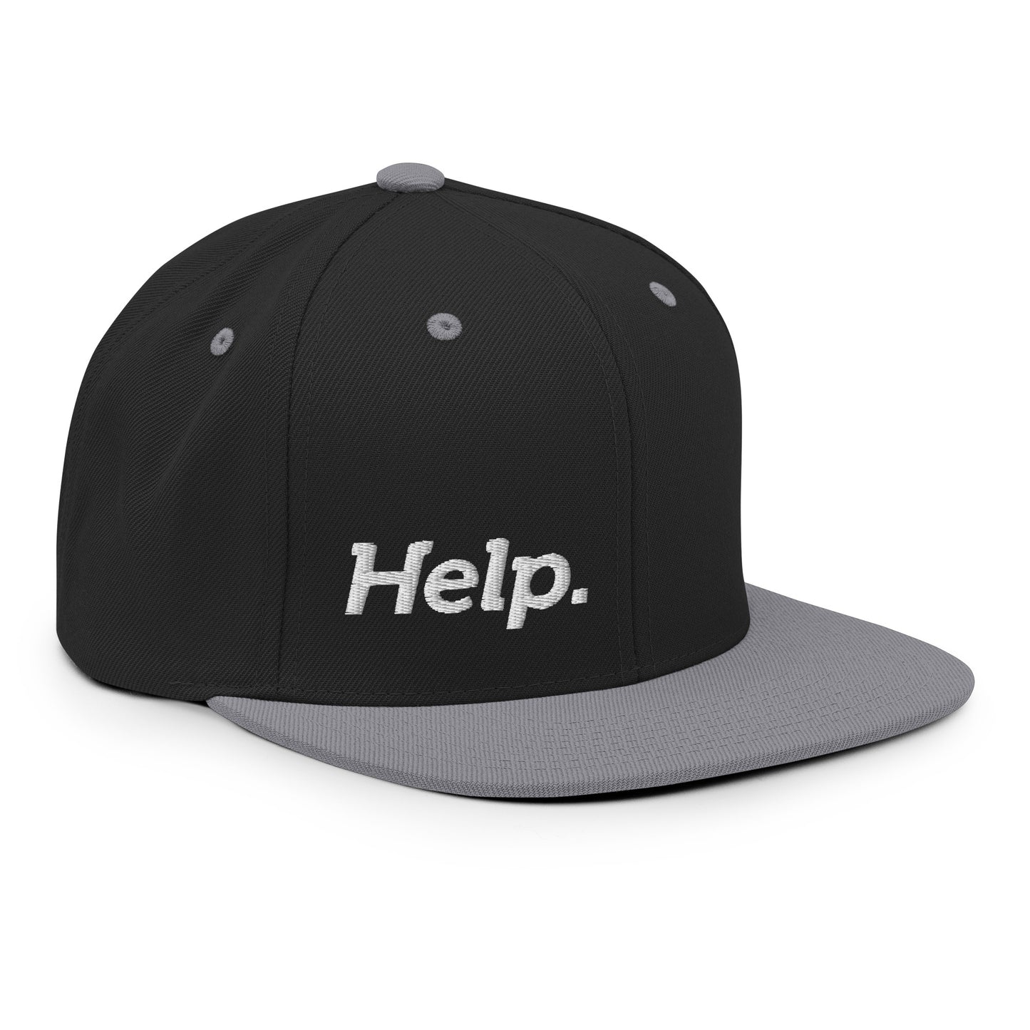 Help Embroidered FlexFit Snapback Baseball Cap Flat Peak Hat