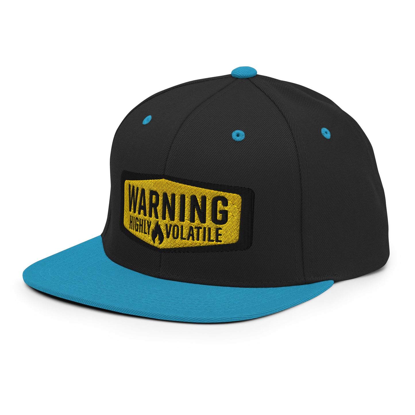 Warning Highly Volatile Embroidered Baseball Cap FlexFit Classic Snapback Flat Peak Hat