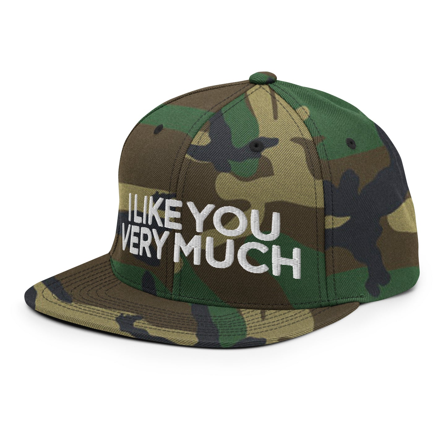 I Like You Very Much Embroidered FlexFit Snapback Baseball Cap Flat Peak Hat