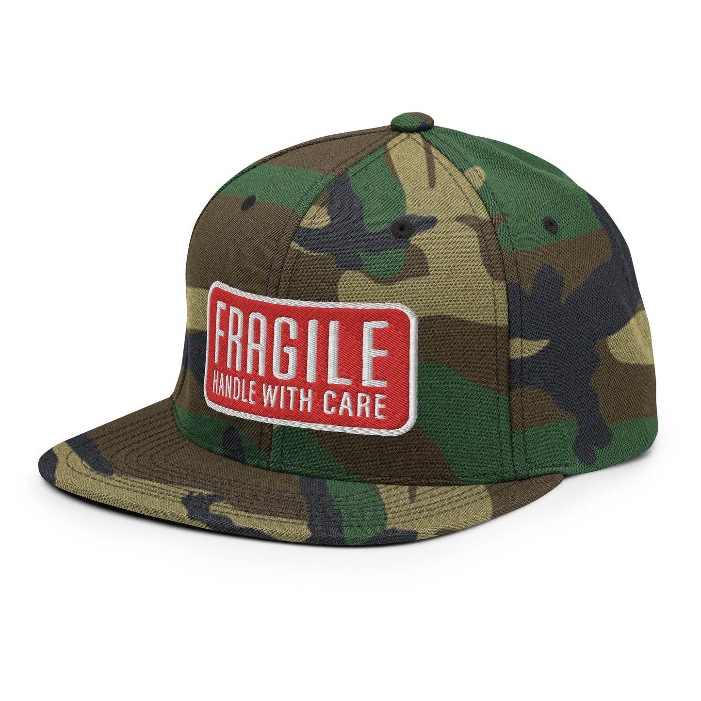 Fragile Handle With Care Embroidered Baseball Cap FlexFit Classic Snapback Flat Peak Hat