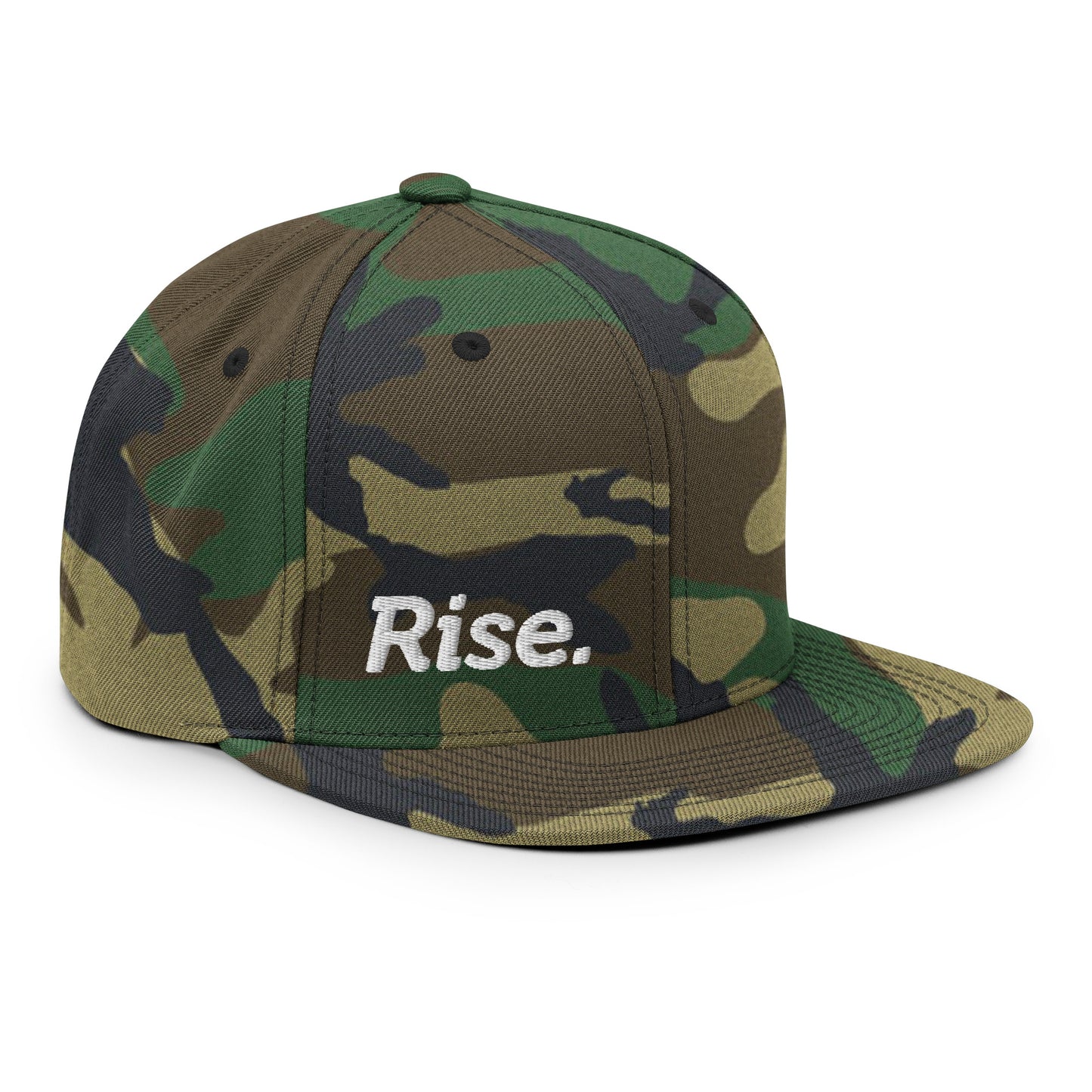 Rise Embroidered FlexFit Snapback Baseball Cap Flat Peak Hat