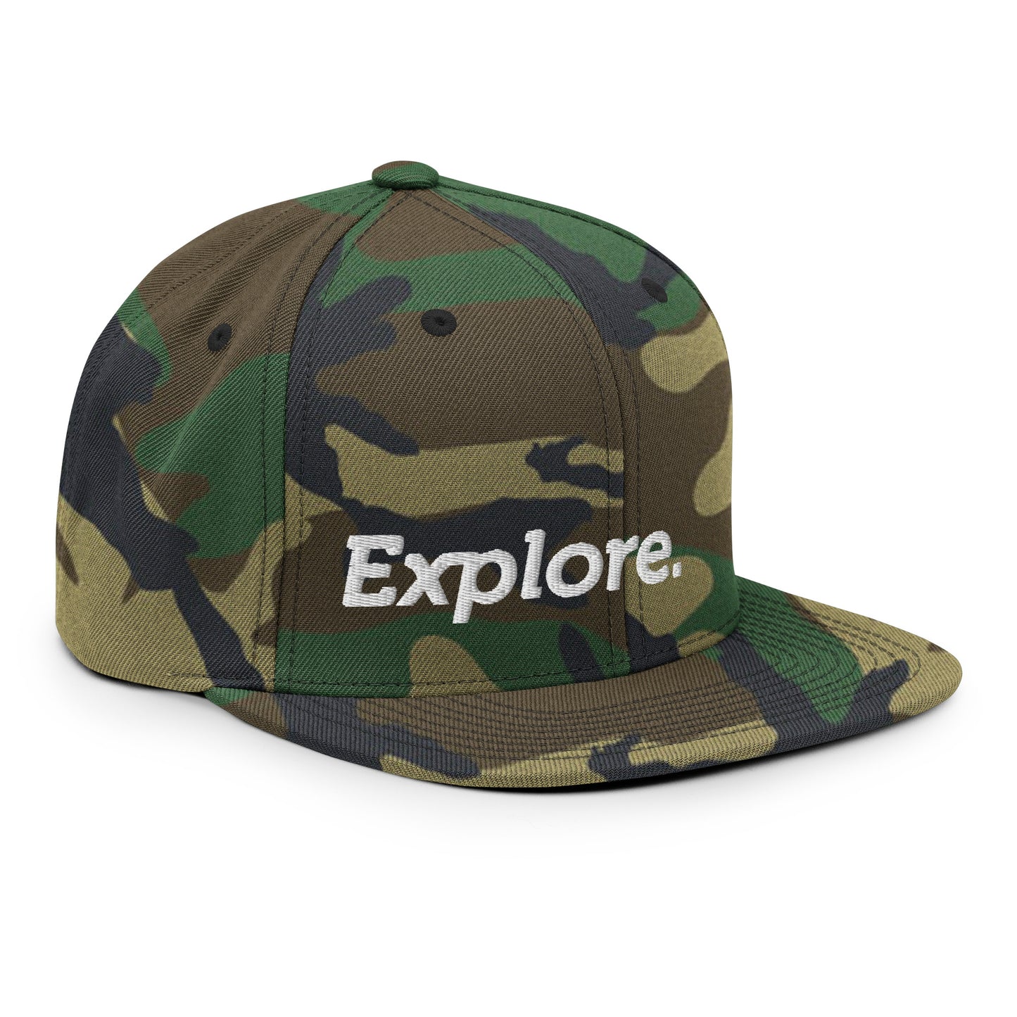 Explore Embroidered FlexFit Snapback Baseball Cap Flat Peak Hat