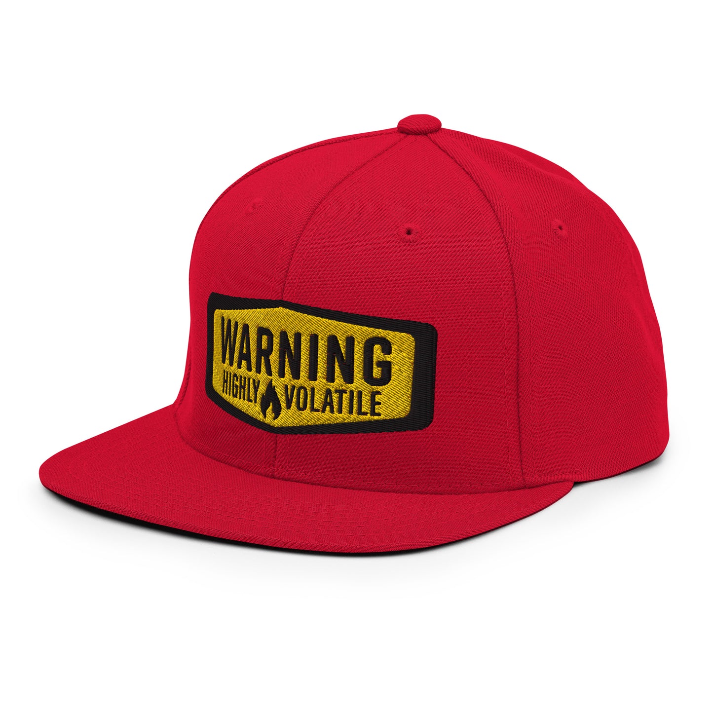 Warning Highly Volatile Embroidered Baseball Cap FlexFit Classic Snapback Flat Peak Hat