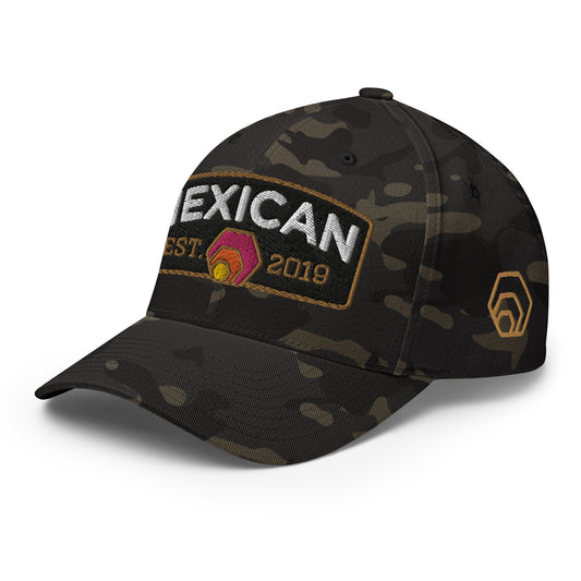 Hexican Est. 2019 Snapback Peak Hat Embroidered Hex Crypto Patch FlexFit OSFA Structured Curved Peak