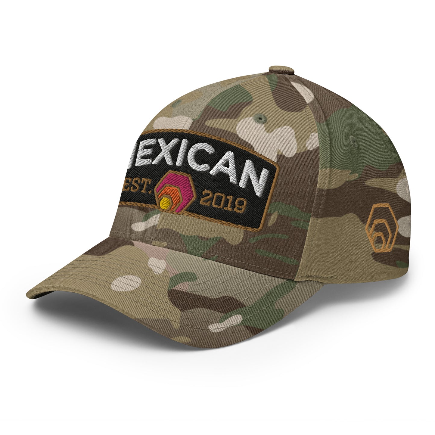 Hexican Est. 2019 Snapback Peak Hat Embroidered Hex Crypto Patch FlexFit OSFA Structured Curved Peak