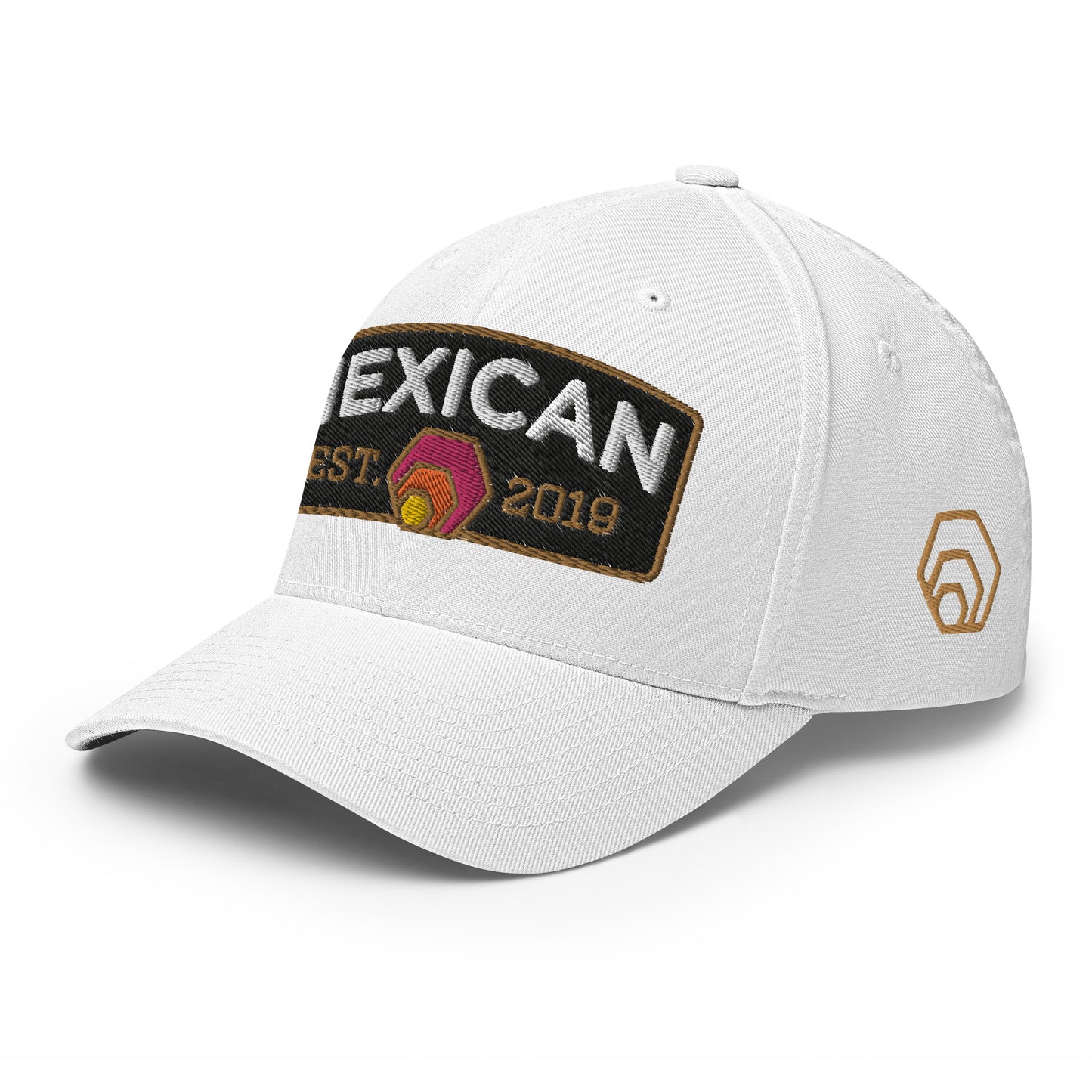 Hexican Est. 2019 Snapback Peak Hat Embroidered Hex Crypto Patch FlexFit OSFA Structured Curved Peak