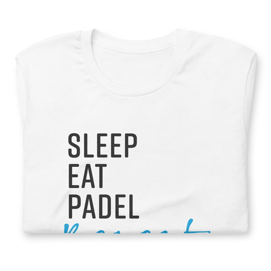 Sleep Eat Padel Repeat Tshirt Graphic Tee Shirt Bella + Canvas Unisex Short Sleeve T-Shirt