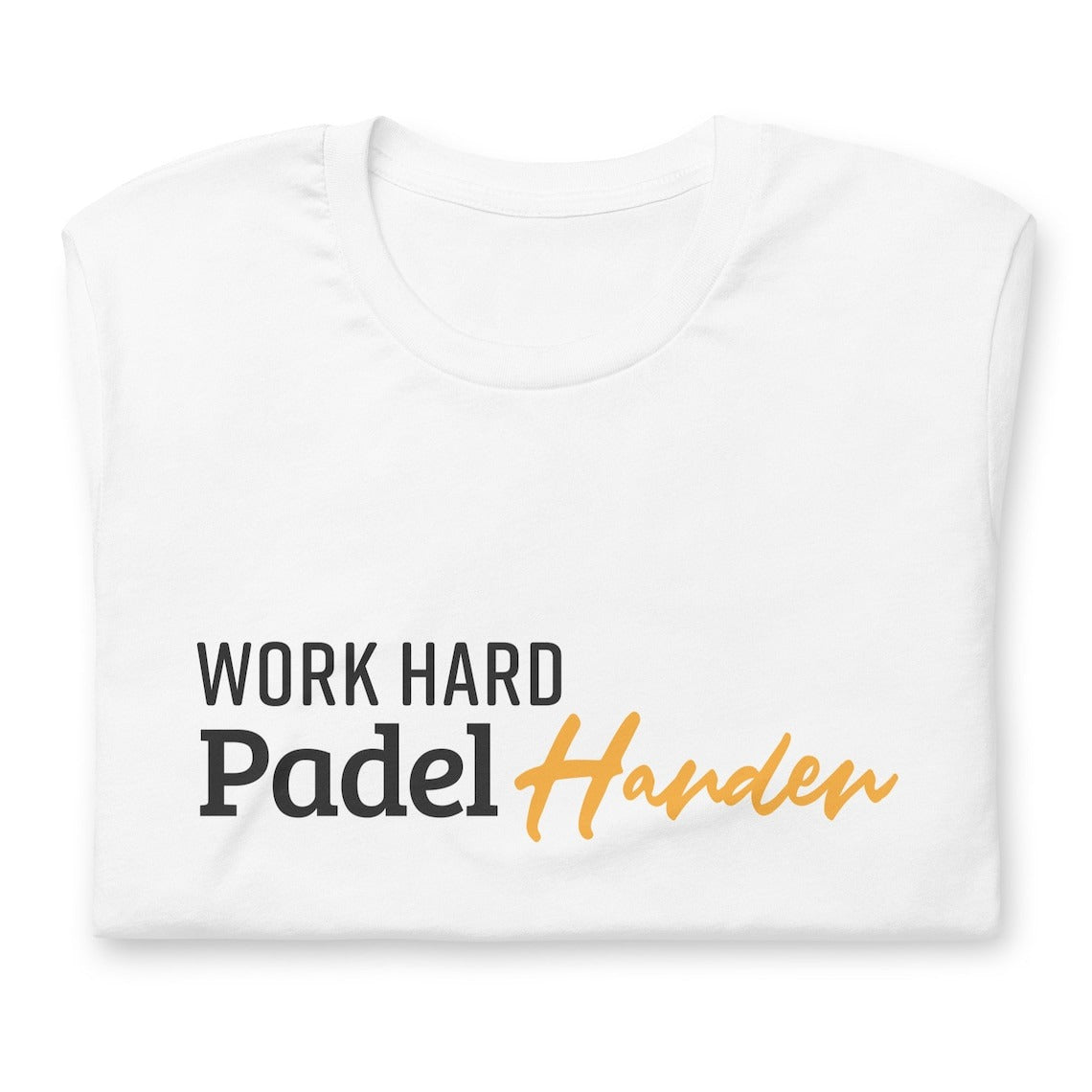 Work Hard Padel Harder Tshirt Graphic Tee Shirt Bella + Canvas Unisex Short Sleeve T-Shirt ( Yellow )