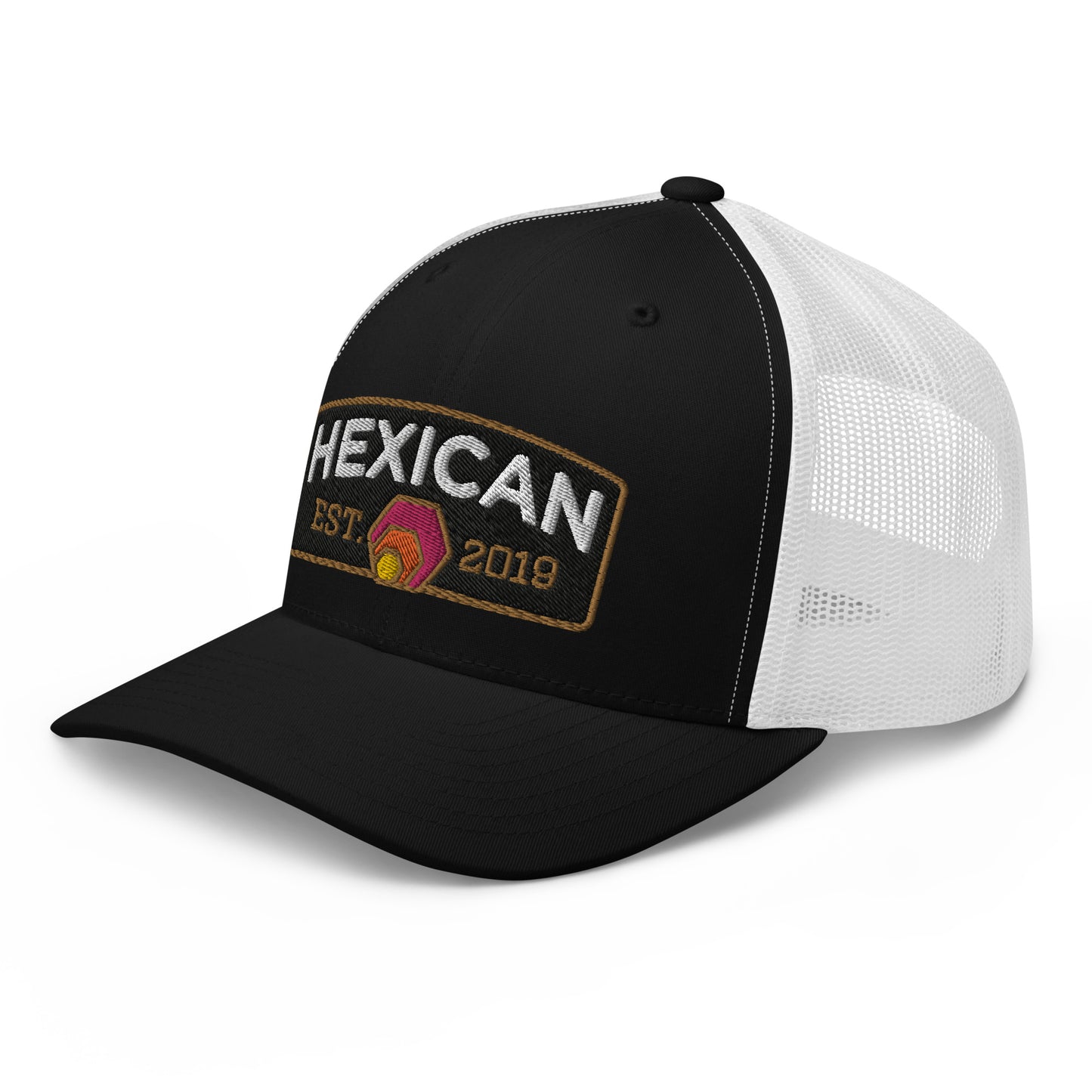 Hexican Est. 2019 Snapback Peak Hat Embroidered Hex Crypto Patch FlexFit Trucker Cap