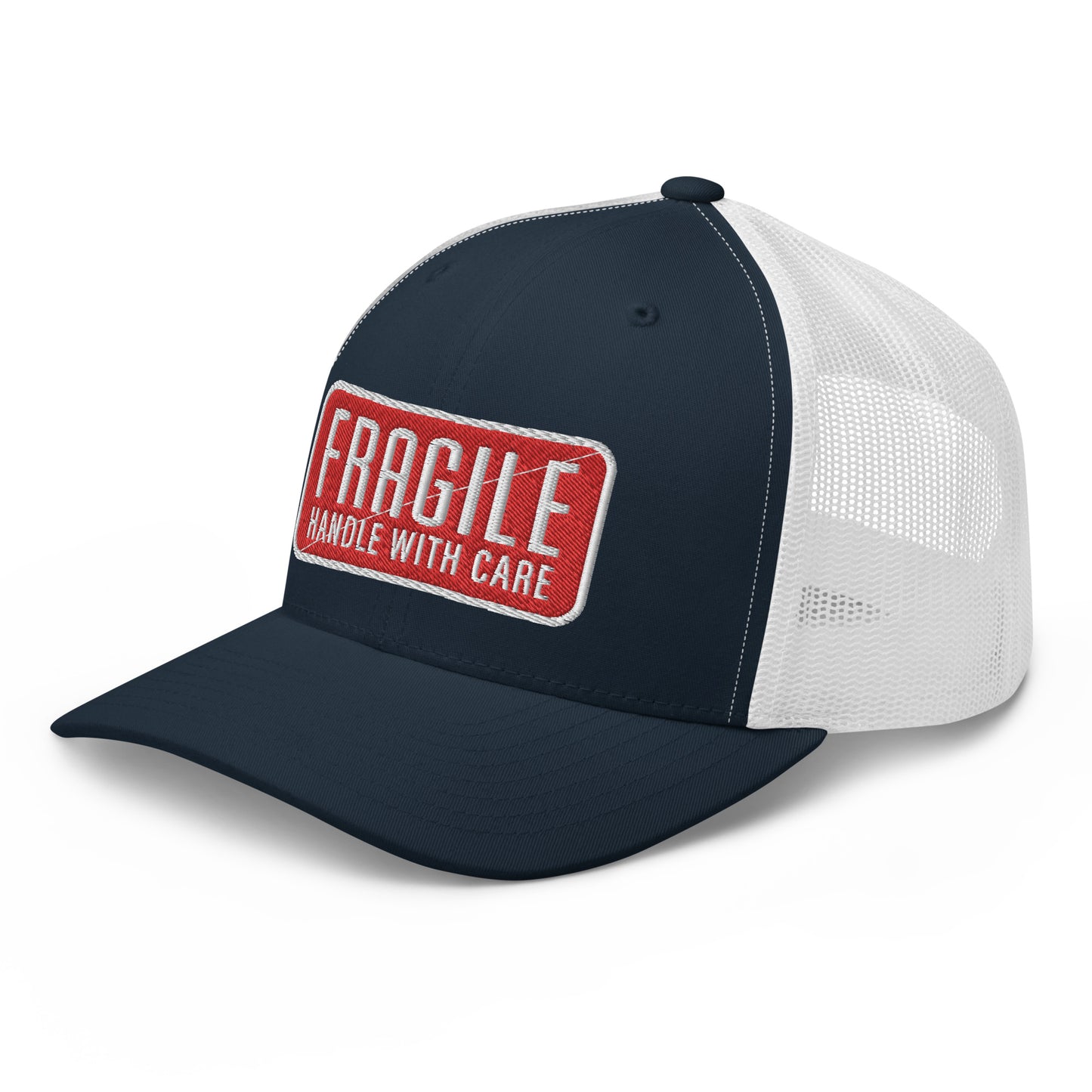 Fragile Handle With Care Embroidered Baseball Cap FlexFit Retro Trucker Hat