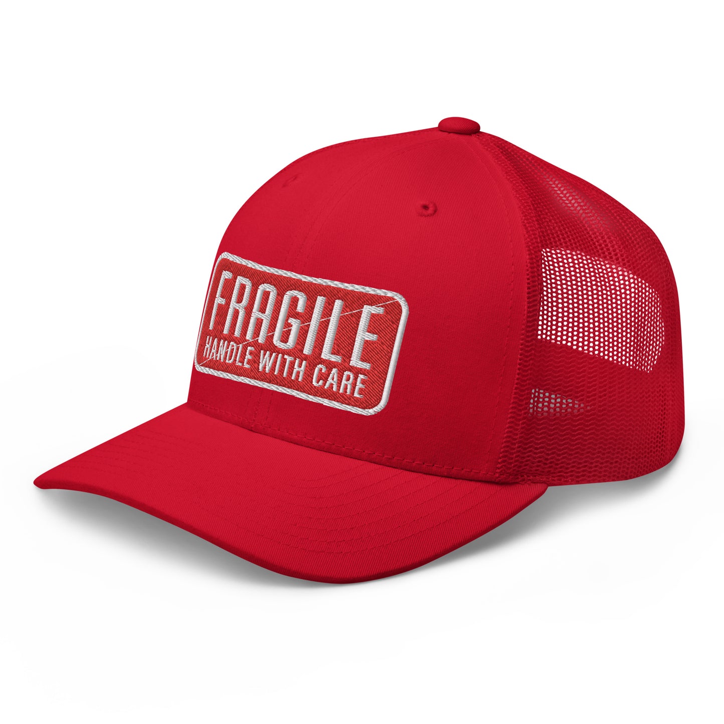 Fragile Handle With Care Embroidered Baseball Cap FlexFit Retro Trucker Hat