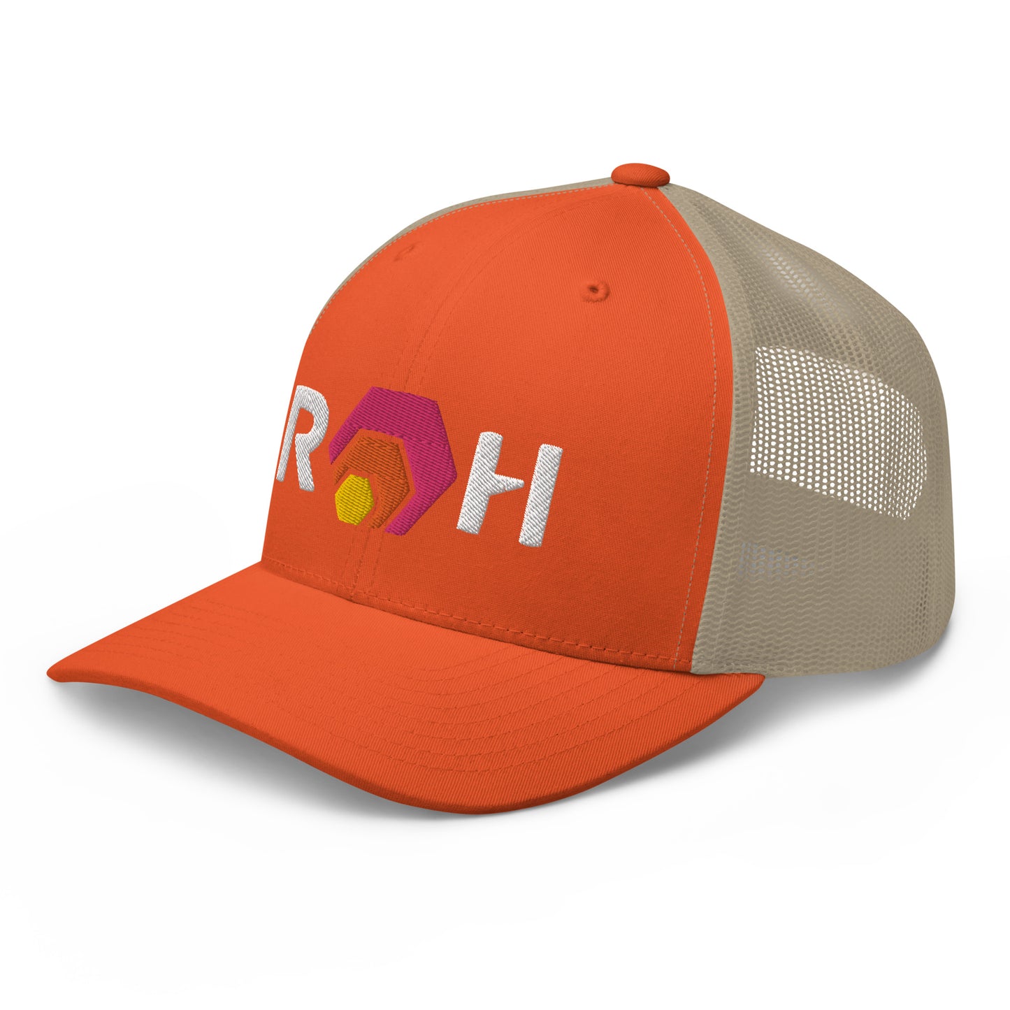 RH Hexican Pulsechain Snapback Hat Embroidered Peak Hex Crypto FlexFit Trucker Cap