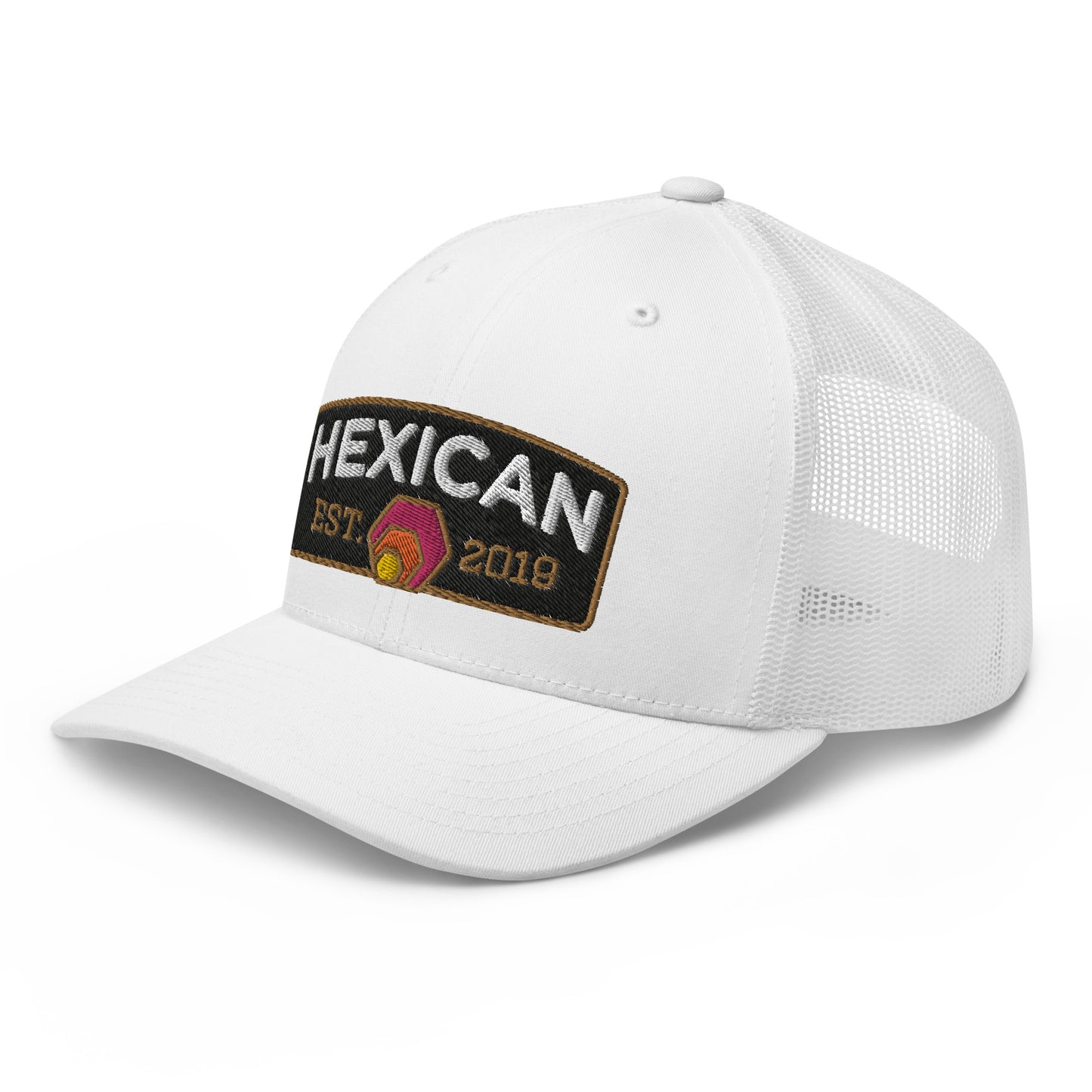 Hexican Est. 2019 Snapback Peak Hat Embroidered Hex Crypto Patch FlexFit Trucker Cap