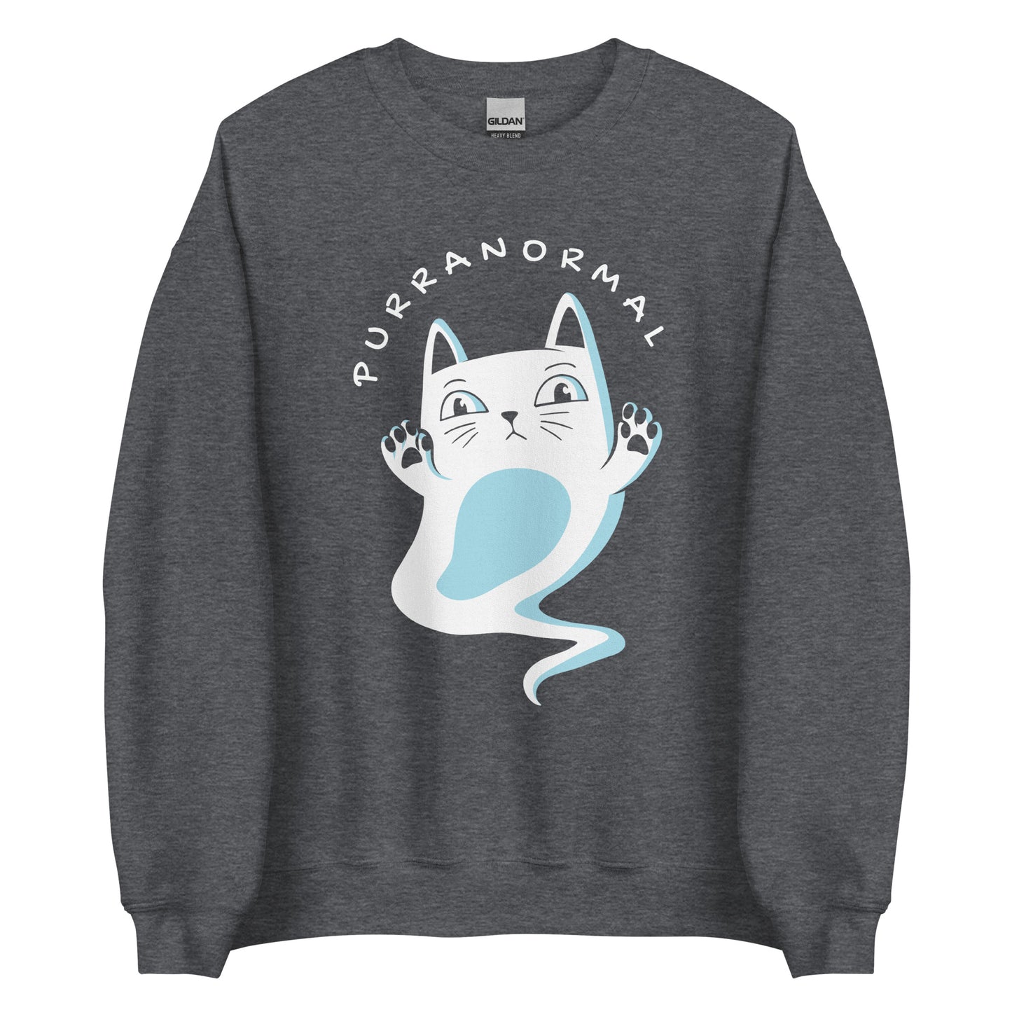 Purranormal Halloween Sweater Cute Cat Ghost Unisex Fall Sweatshirt