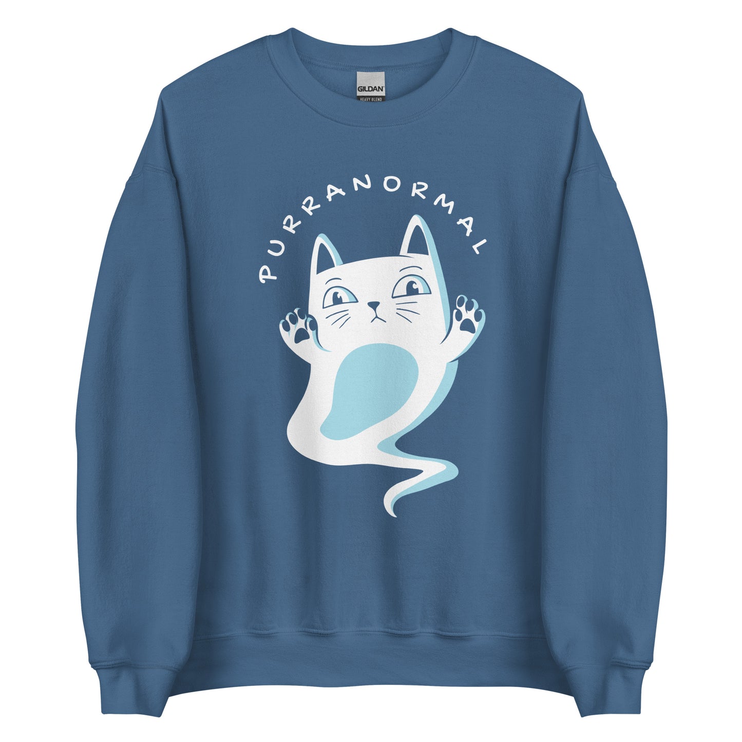 Purranormal Halloween Sweater Cute Cat Ghost Unisex Fall Sweatshirt