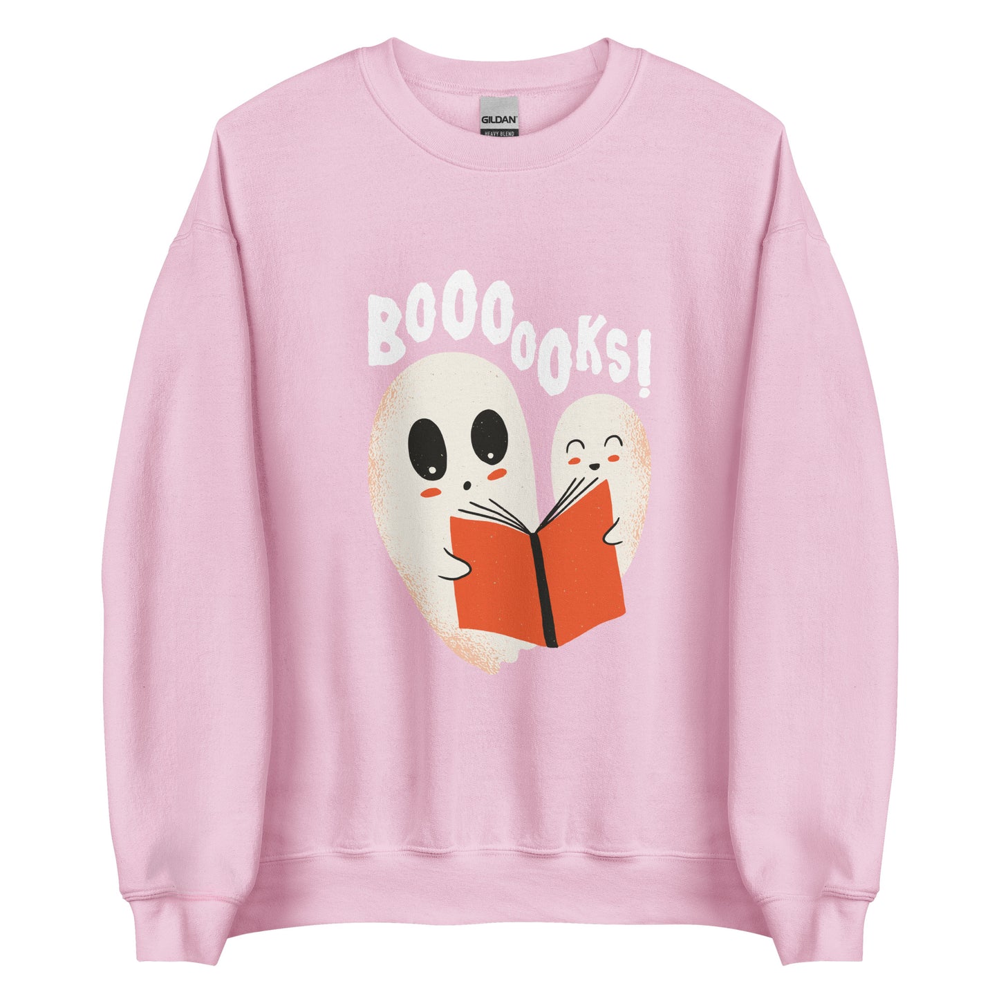 Booo Spooky Boooks Halloween Sweater Ghosts Reading a Book Unisex Fall Sweatshirt