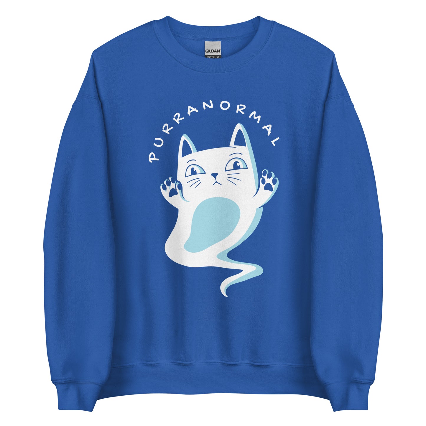 Purranormal Halloween Sweater Cute Cat Ghost Unisex Fall Sweatshirt