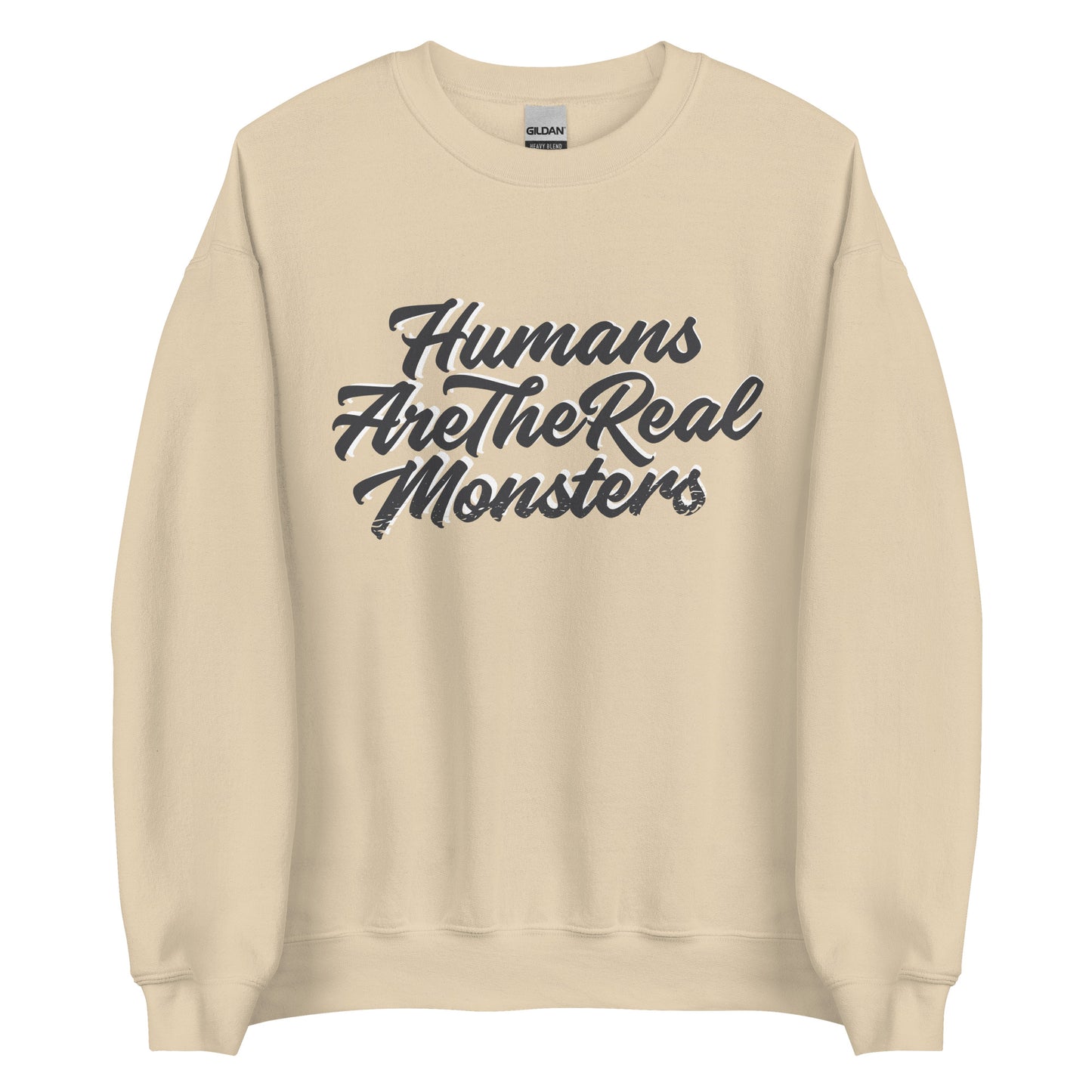 Humans Are The Real Monsters Halloween Graphic Sweater Unisex Fall Sweatshirt