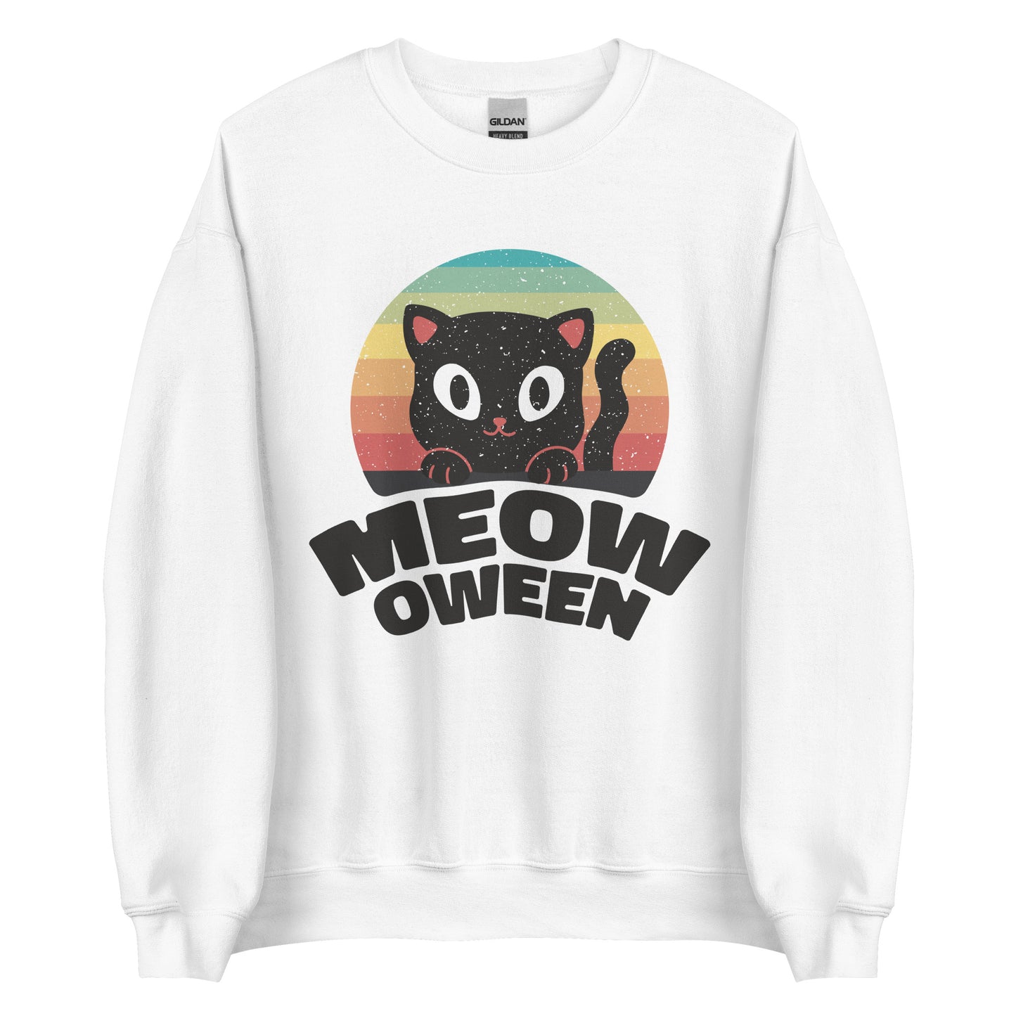 Meow-oween Halloween Sweater Unisex Cat Lover Fall Sweatshirt