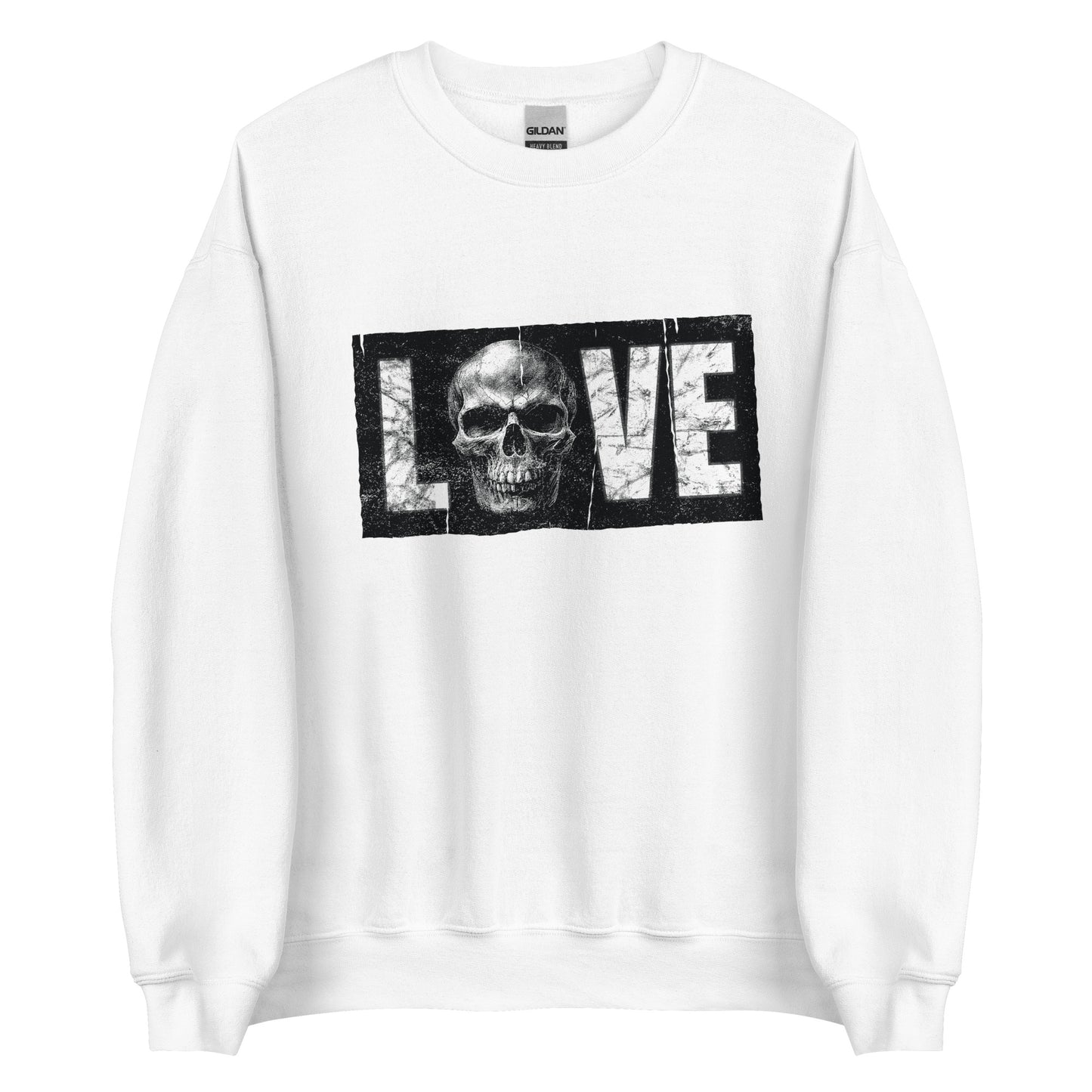 Love Halloween Sweater Unisex Distressed Skull Fall Sweatshirt