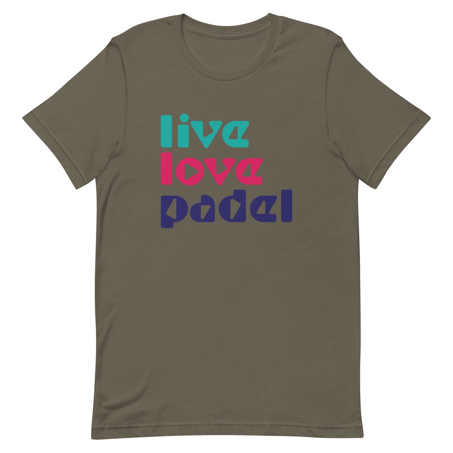 Live Love Padel Tshirt Graphic Tee Shirt Bella + Canvas Unisex Short Sleeve T-Shirt