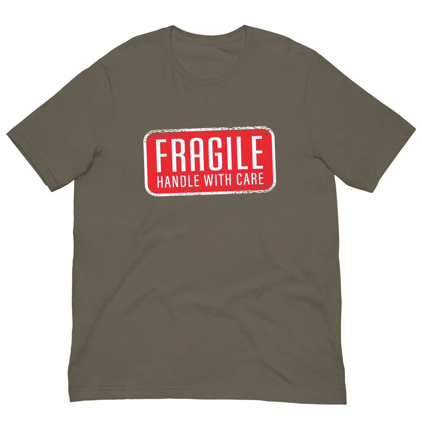 Fragile Handle with Care Warning Tshirt Graphic Tee Shirt Bella + Canvas Unisex Short Sleeve T-Shirt