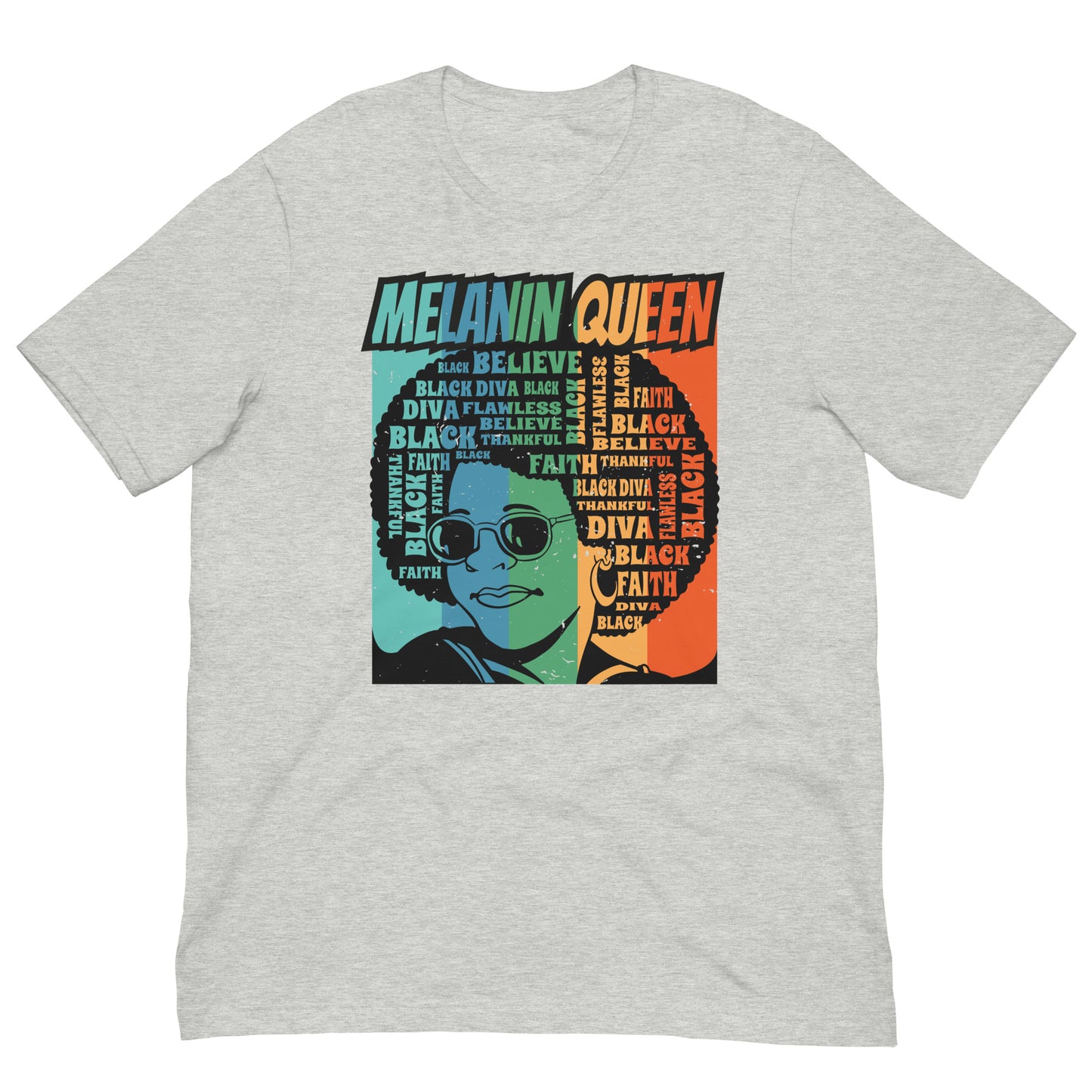 Melanine Queen Black History Month Graphic Tee Shirt Bella + Canvas Unisex Short Sleeve T-Shirt