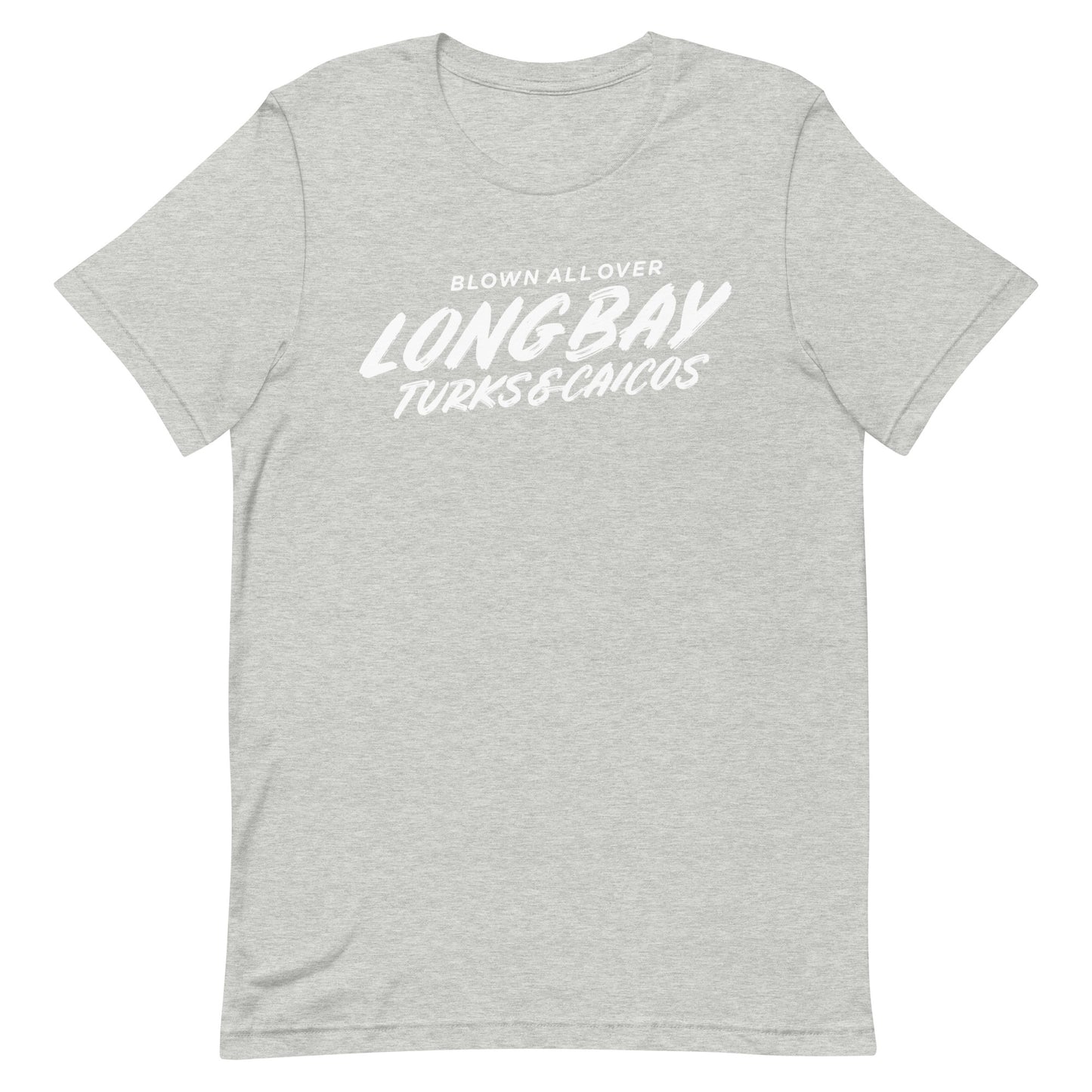 Blown All Over Long Bay Turks and Caicos Tshirt Graphic Tee Shirt Bella + Canvas Unisex Short Sleeve T-Shirt