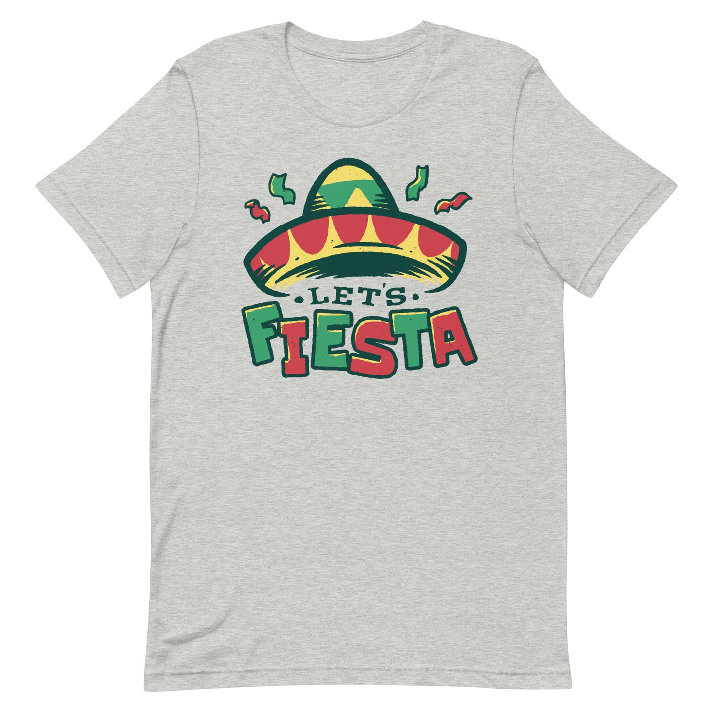 Let&#39;s Fiesta Tshirt Cinco De Mayo Graphic Tee Shirt Bella + Canvas Unisex Short Sleeve T-Shirt