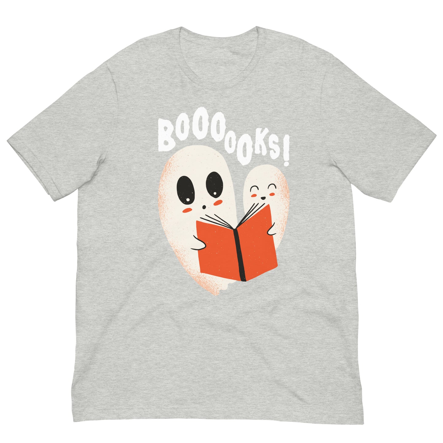 Booo Spooky Boooks Halloween Ghosts Reading a Book Tshirt Graphic Tee Shirt Bella + Canvas Unisex Short Sleeve T-Shirt