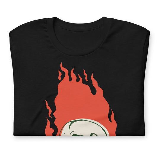 Mexican Flaming Skull Cinco De Mayo Tshirt Graphic Tee Shirt Bella + Canvas Unisex Short Sleeve T-Shirt