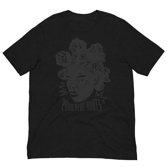 Powerful Roots Afro Graphic Tee Black History Month Shirt Bella + Canvas Unisex Short Sleeve T-Shirt