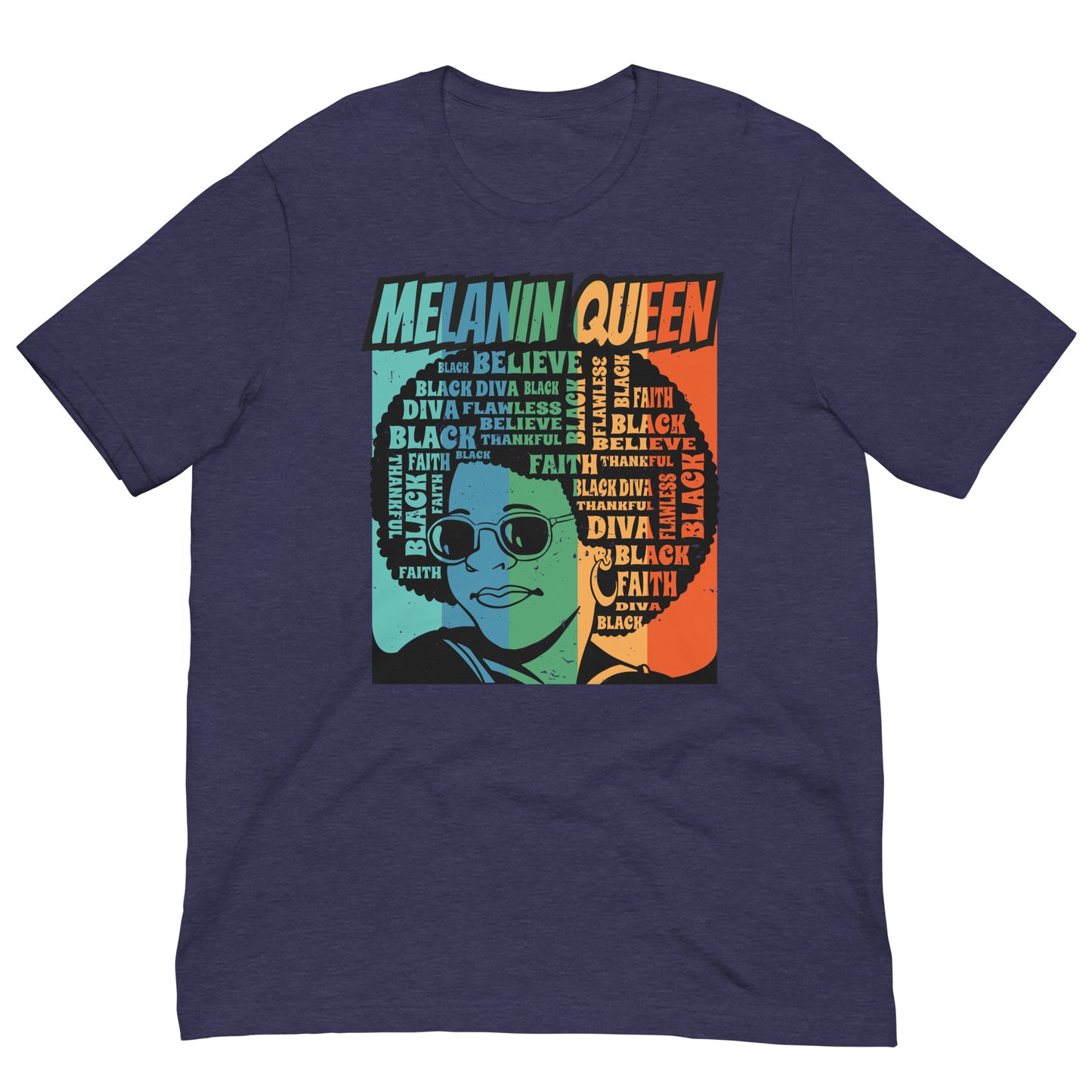 Melanine Queen Black History Month Graphic Tee Shirt Bella + Canvas Unisex Short Sleeve T-Shirt