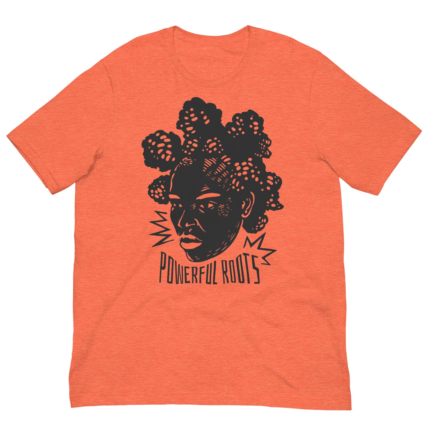 Powerful Roots Afro Graphic Tee Black History Month Shirt Bella + Canvas Unisex Short Sleeve T-Shirt