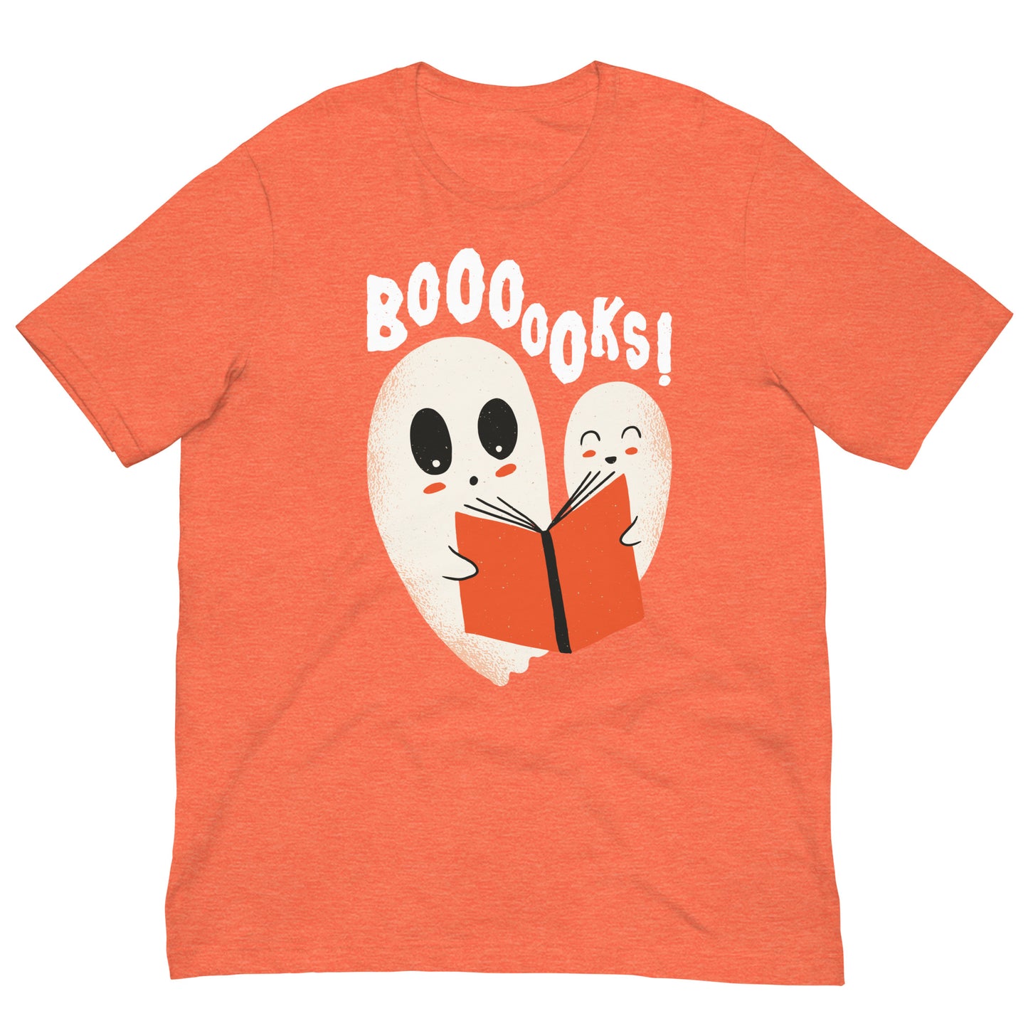 Booo Spooky Boooks Halloween Ghosts Reading a Book Tshirt Graphic Tee Shirt Bella + Canvas Unisex Short Sleeve T-Shirt